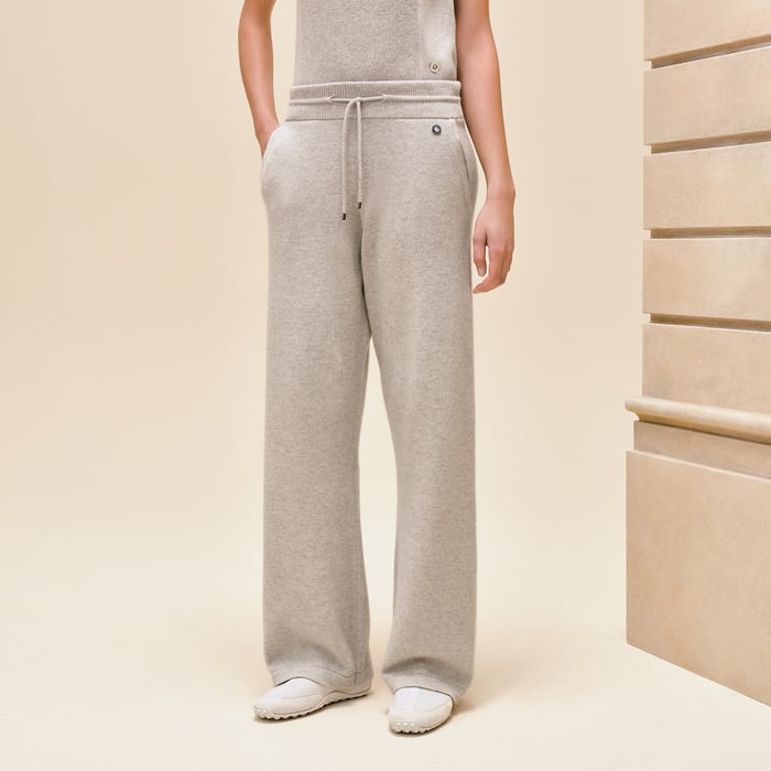 Beige Naturel Cashmere Pants