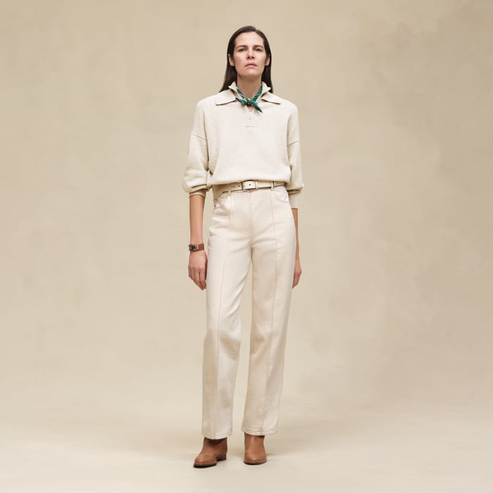 Blanc Naturel High Collar Sweater