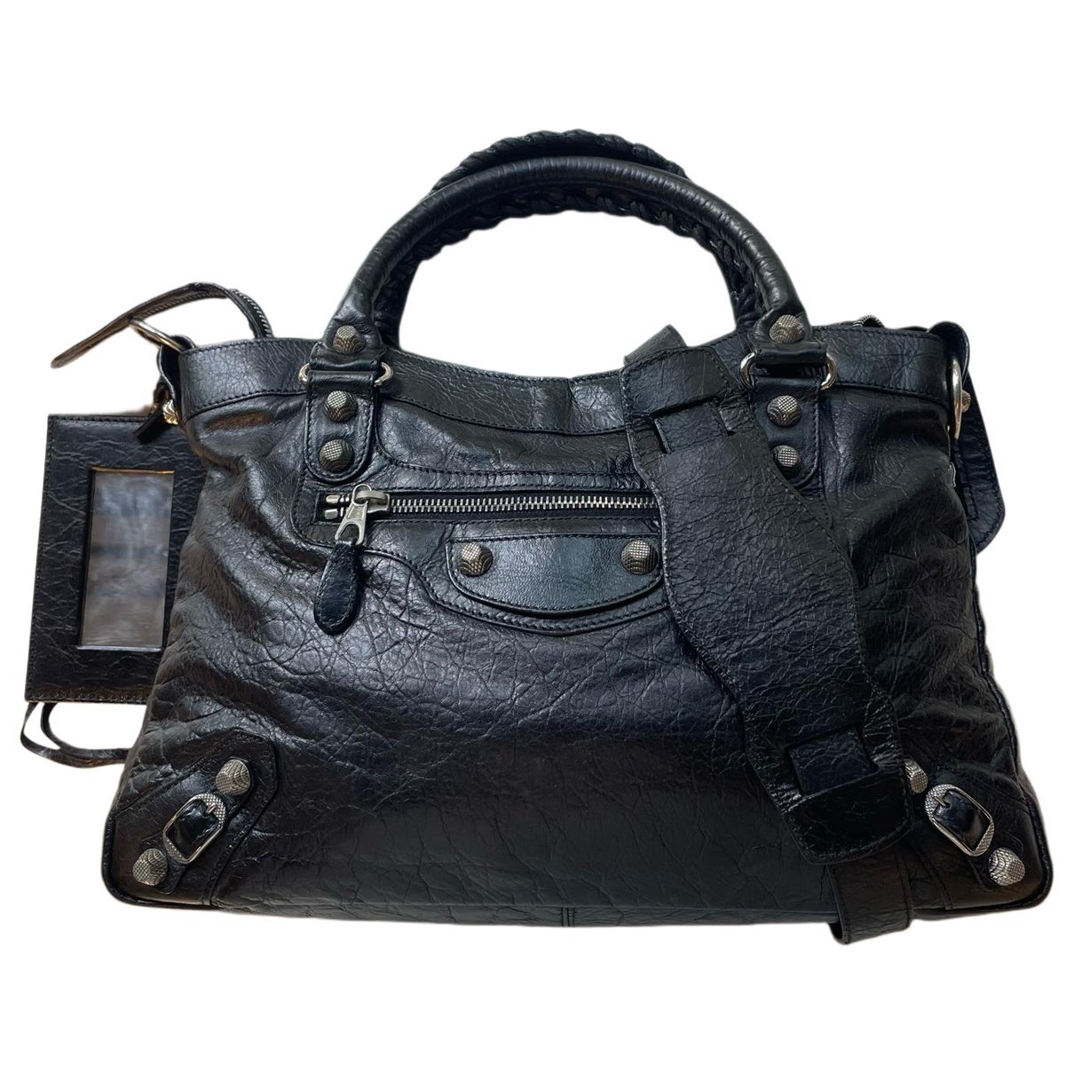 City leather handbag