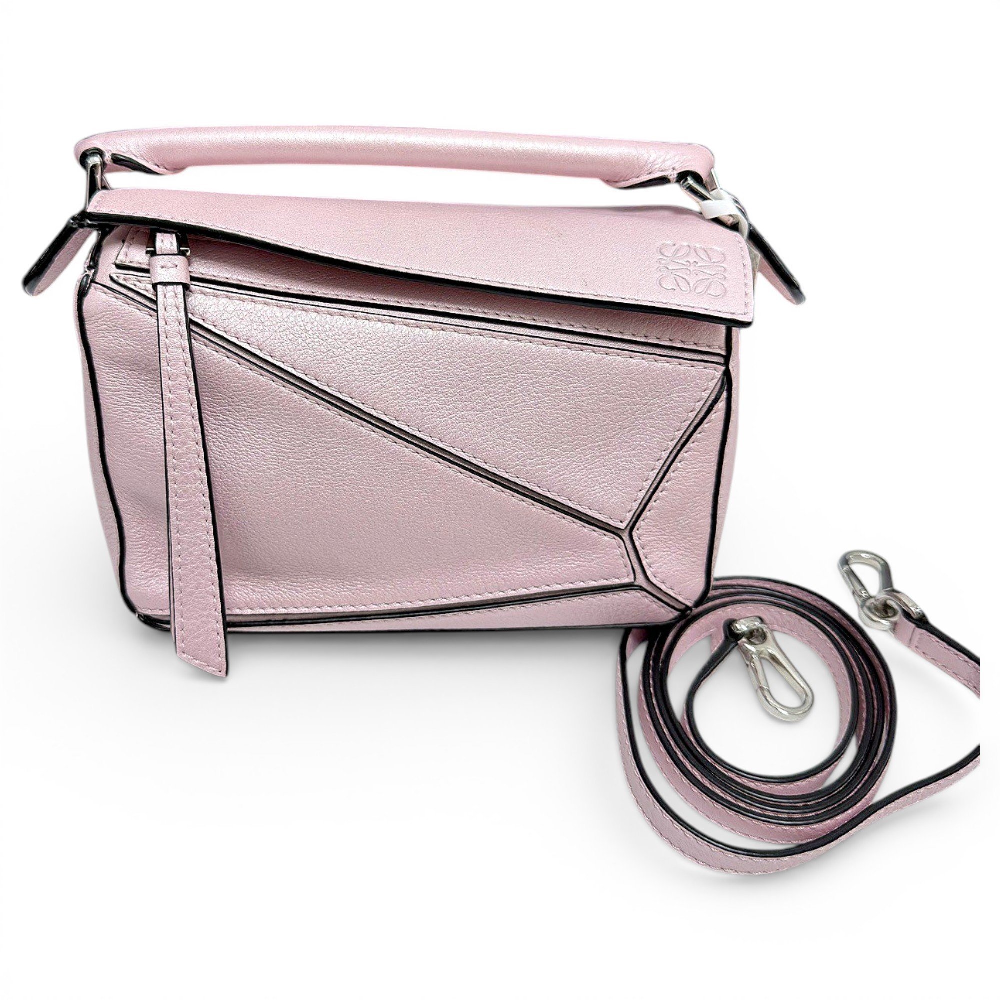 Puzzle leather handbag