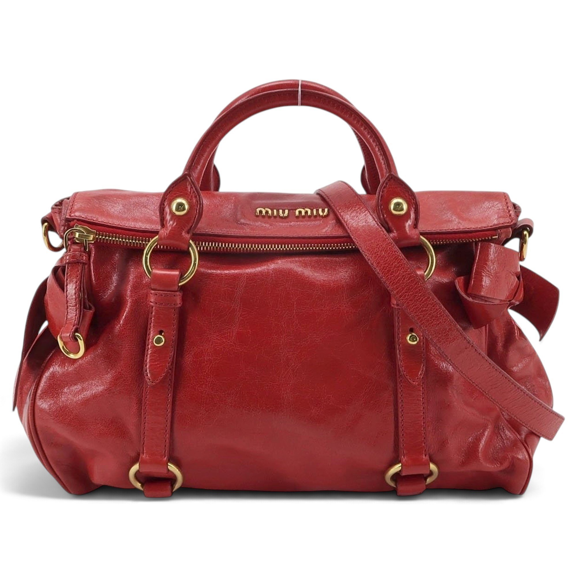 Miu Logo leather handbag