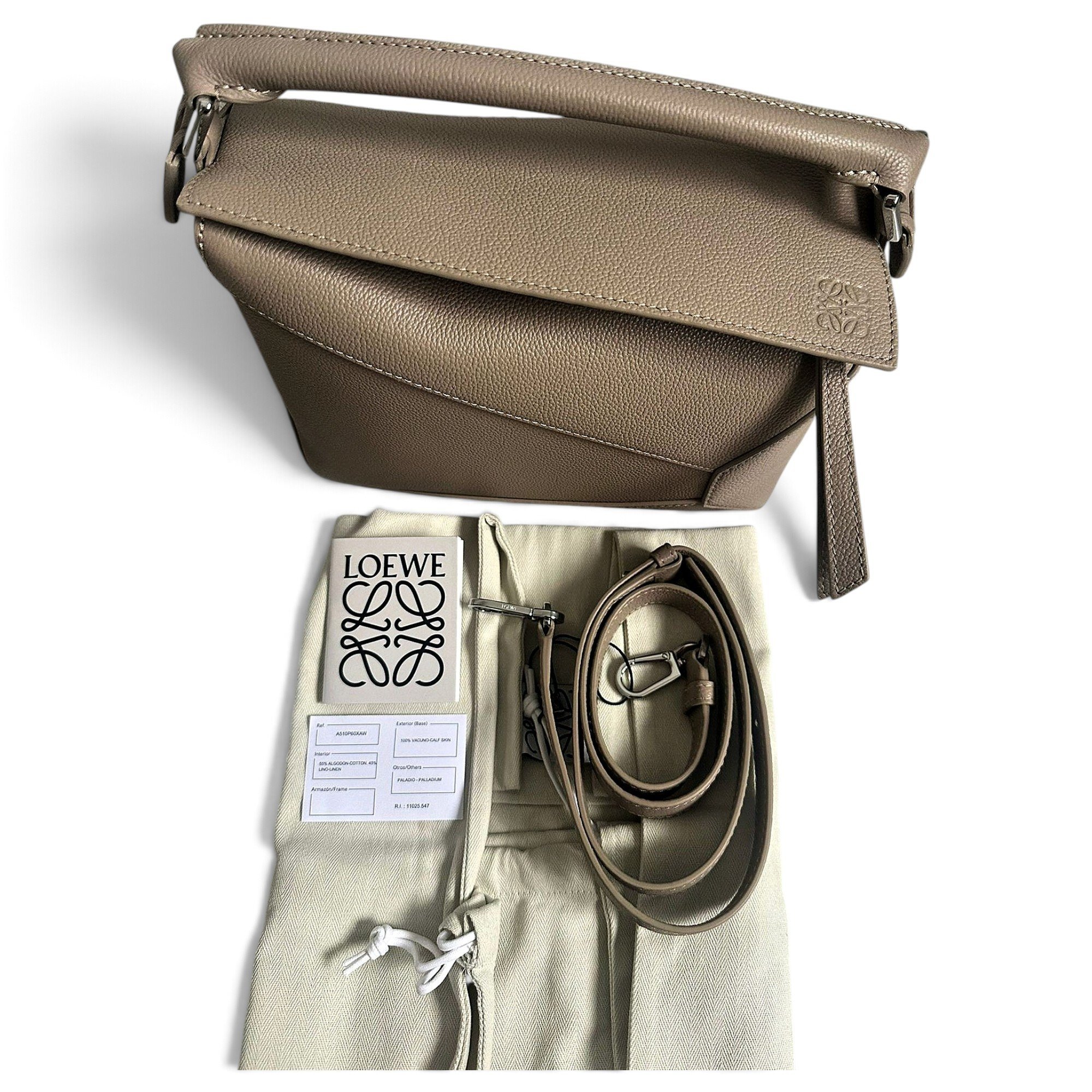 Puzzle leather handbag