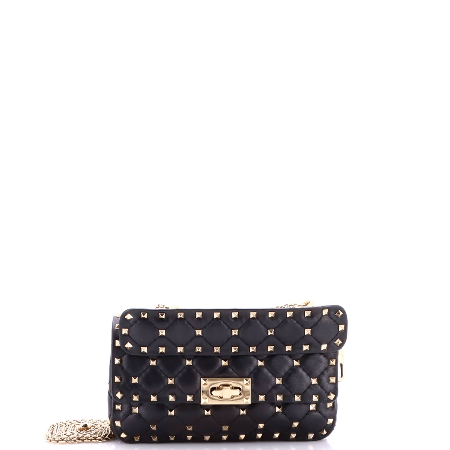 Rockstud Spike Flap Bag Quilted Leather Small