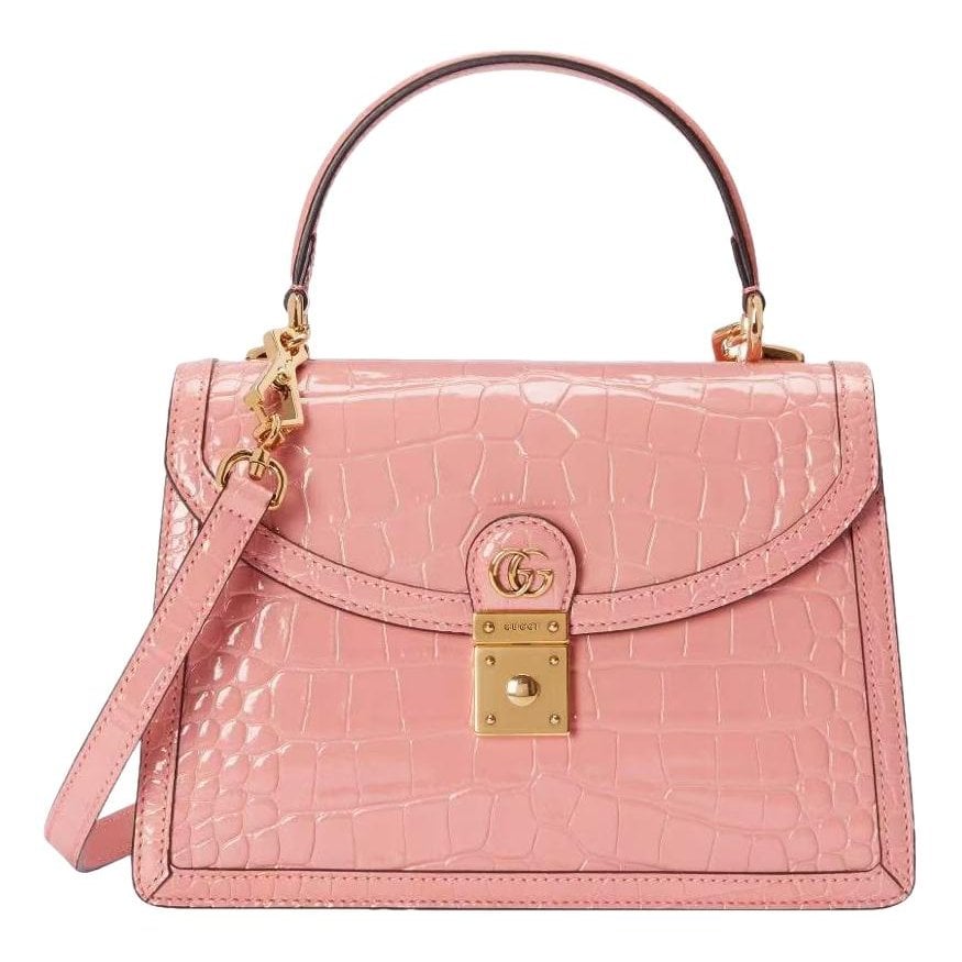 Ophidia Flap Top Handle crocodile handbag
