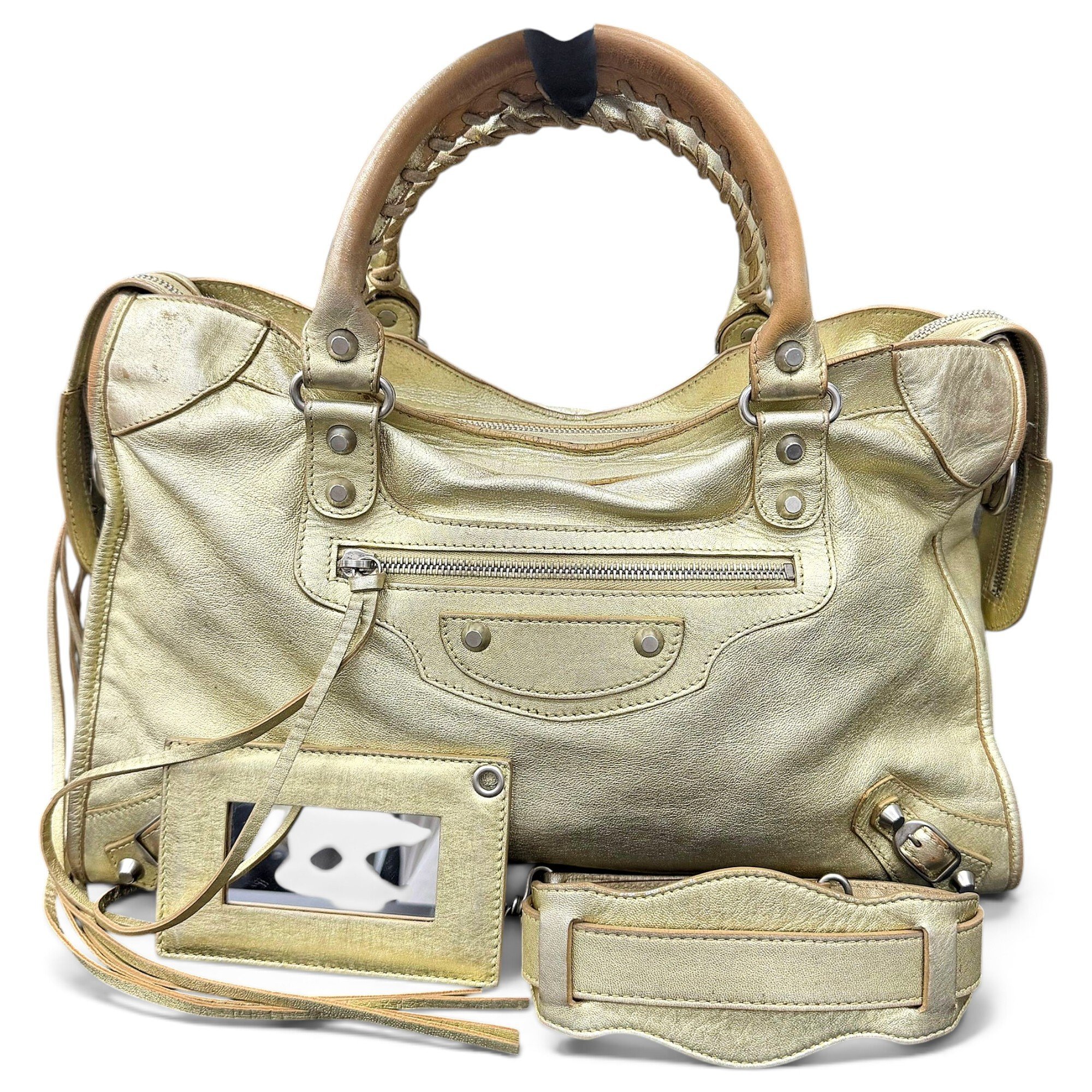 Classic Metalic leather handbag