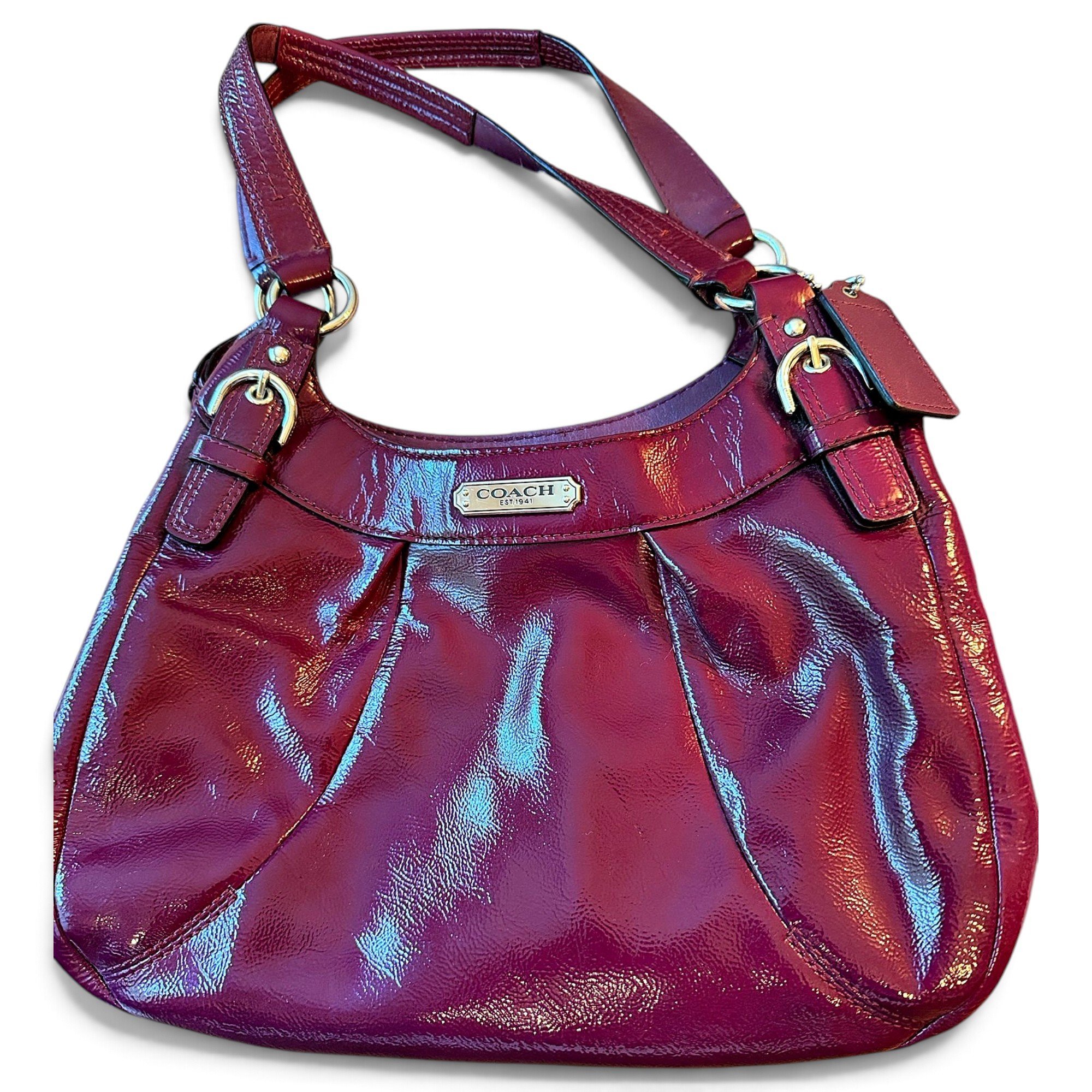 Patent leather handbag