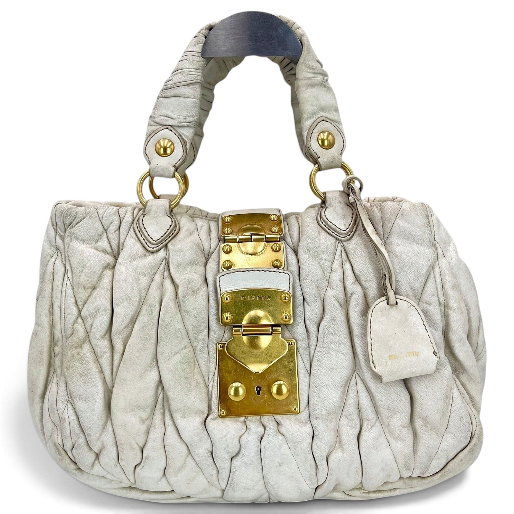Coffer leather handbag