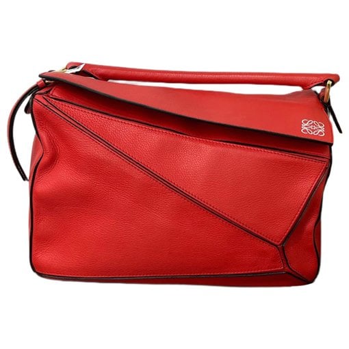 Puzzle leather handbag