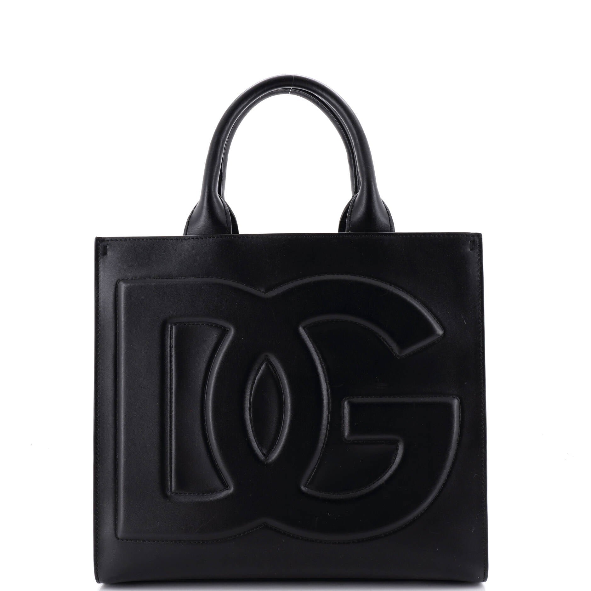 Embossed Logo Beatrice Tote Leather