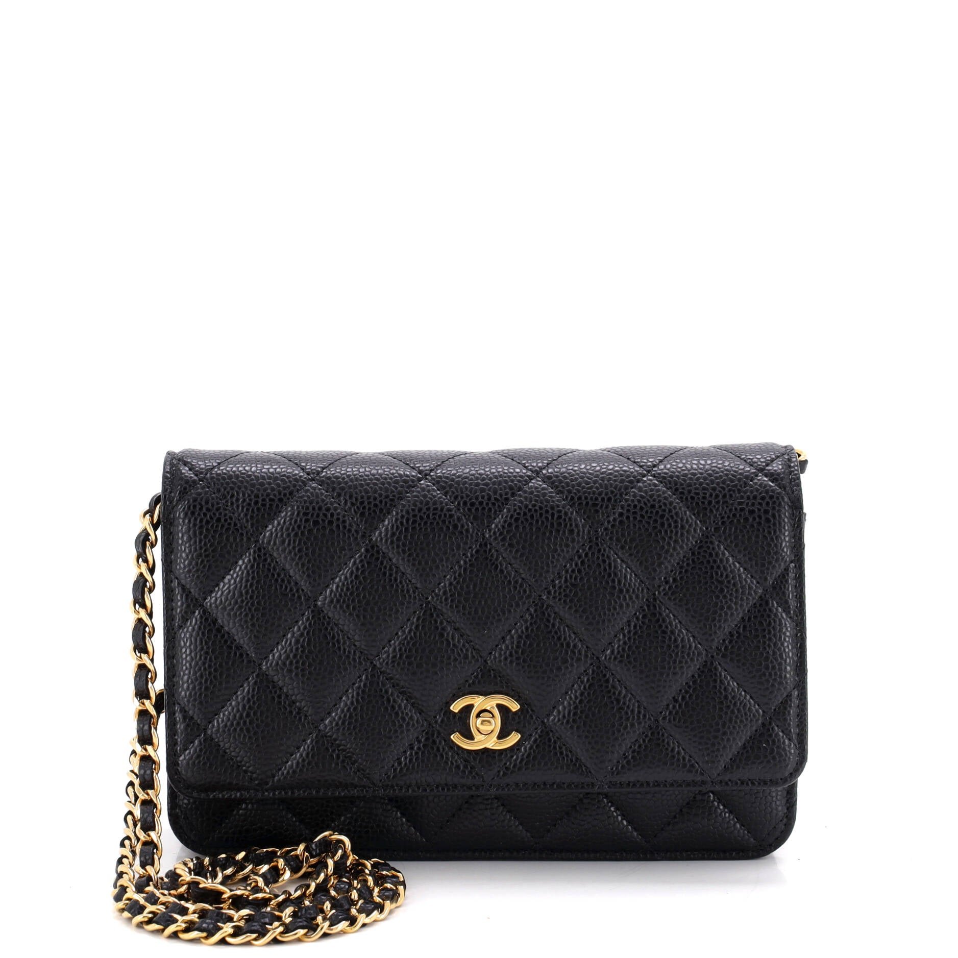 Wallet on Chain Quilted Caviar