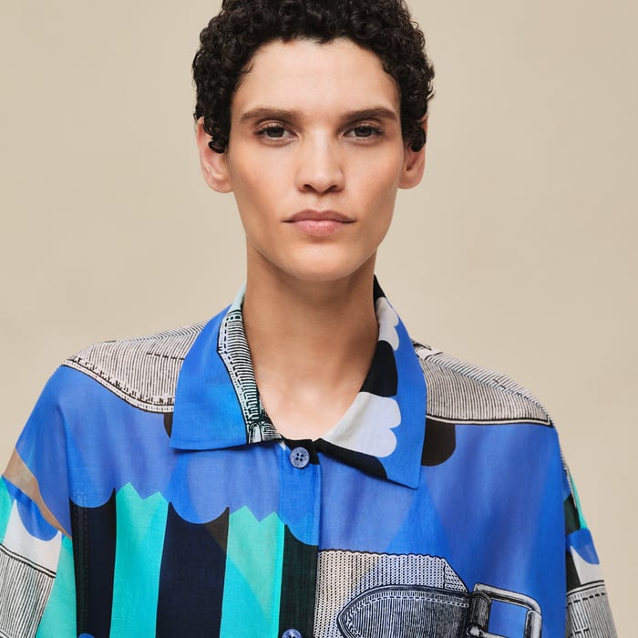 Bleu Cobalt "Bride a Bloc" Beach Shirt