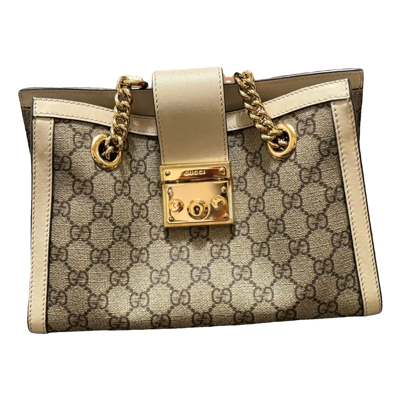 Padlock leather handbag