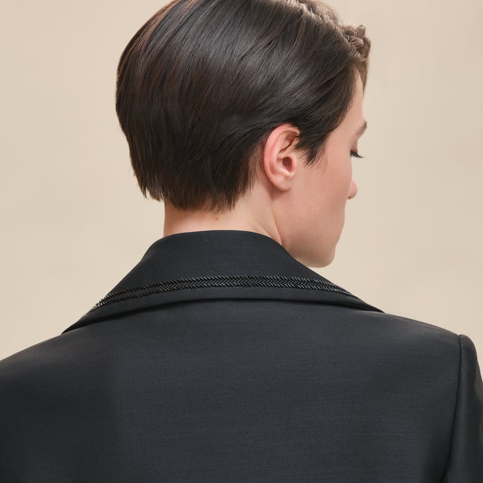 Noir Embroidered Spencer Jacket