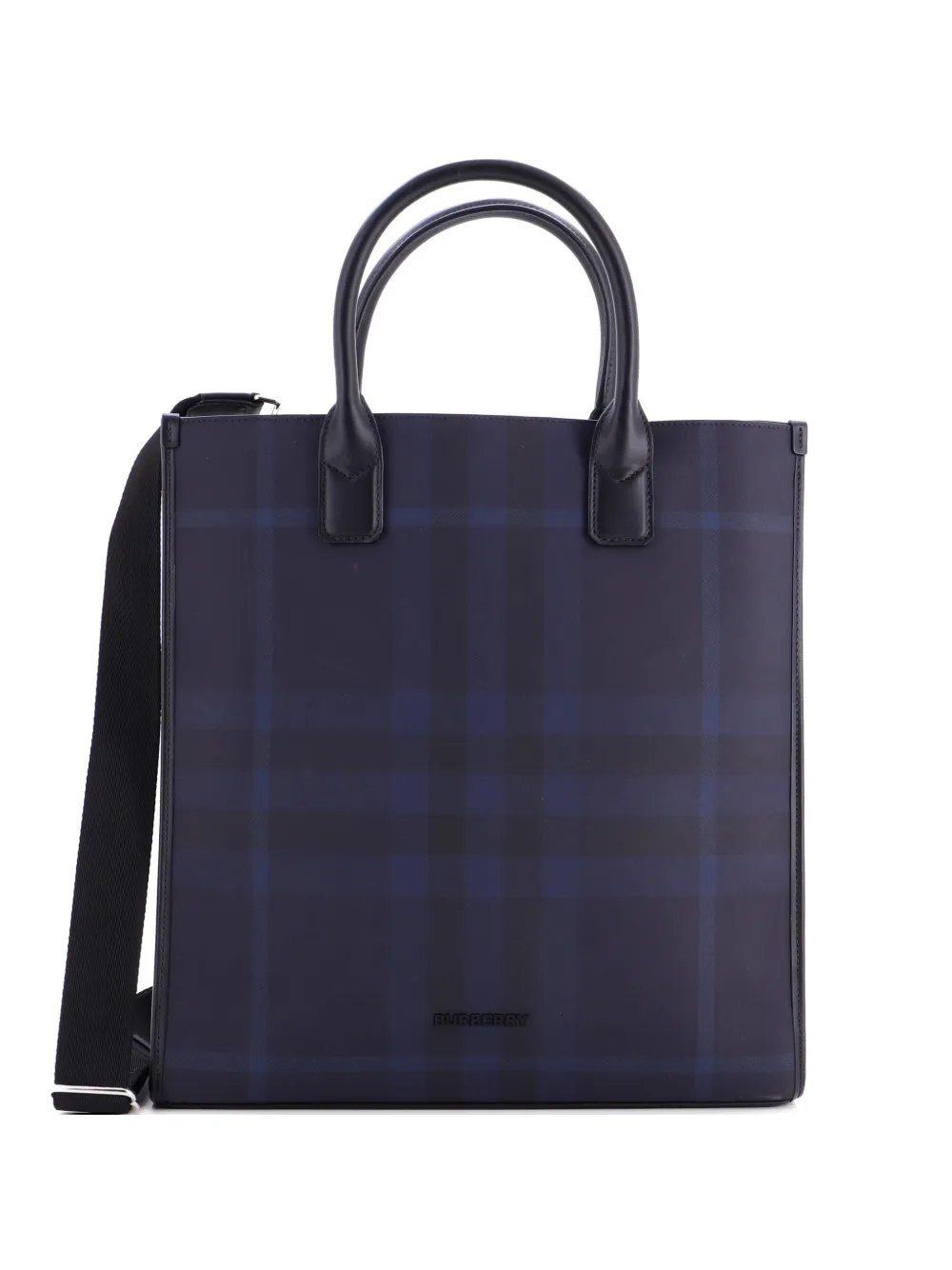 Convertible London Check Coated Canvas with Leather Medium tote bag