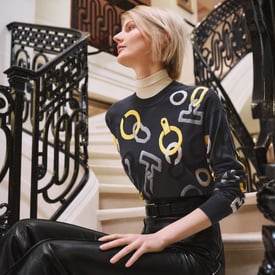Pull manches longues motif « Effet Kaléidoscope »