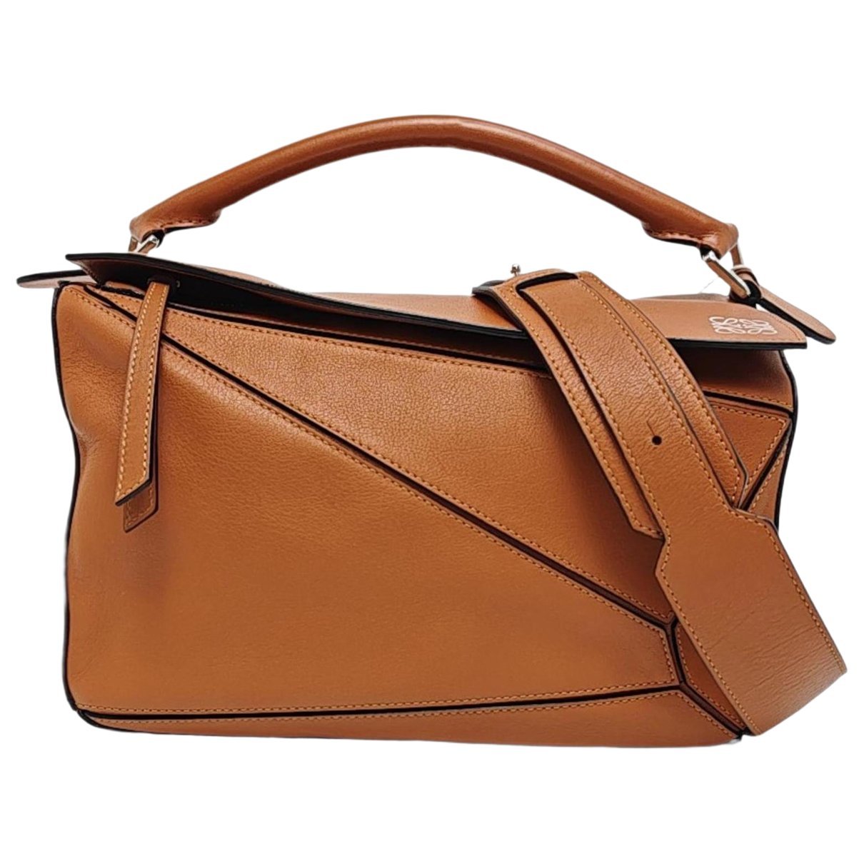 Puzzle leather handbag