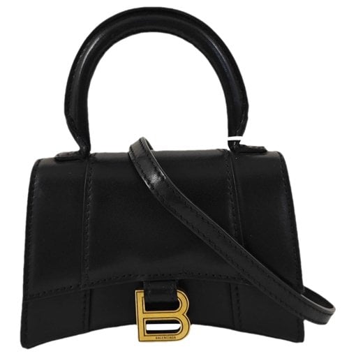 Hourglass leather handbag