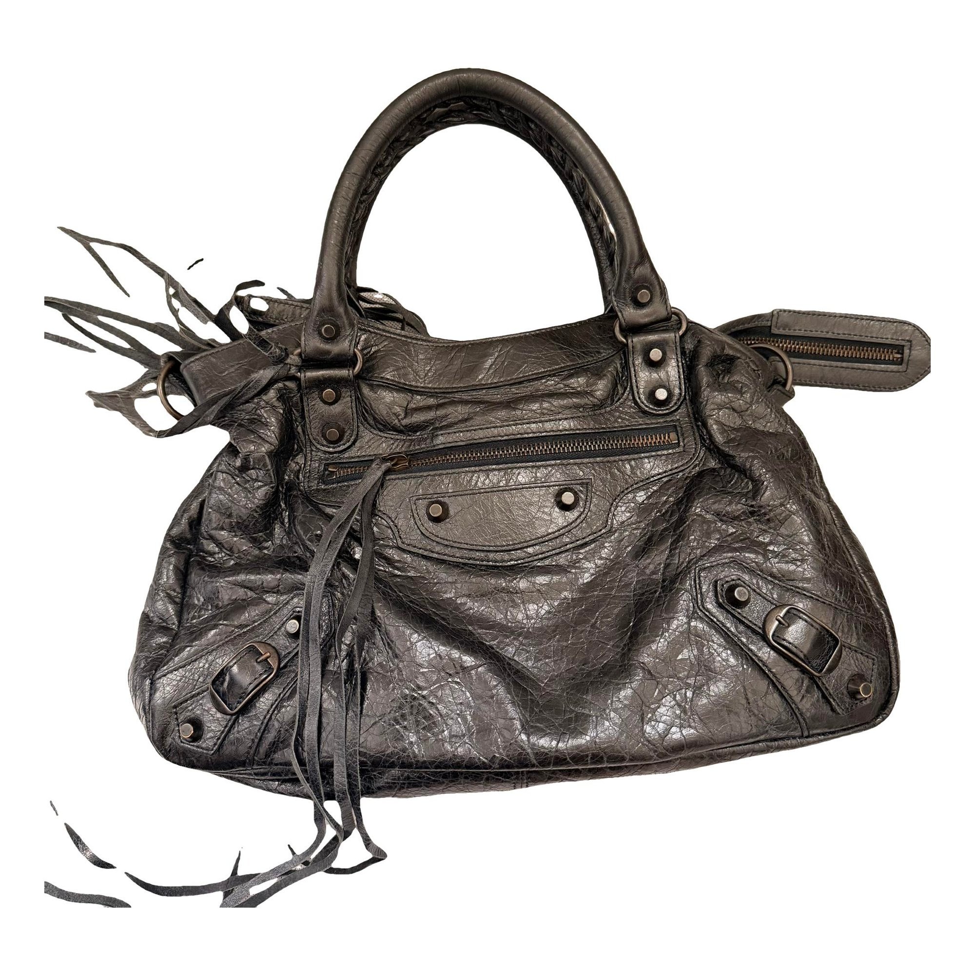 City leather handbag