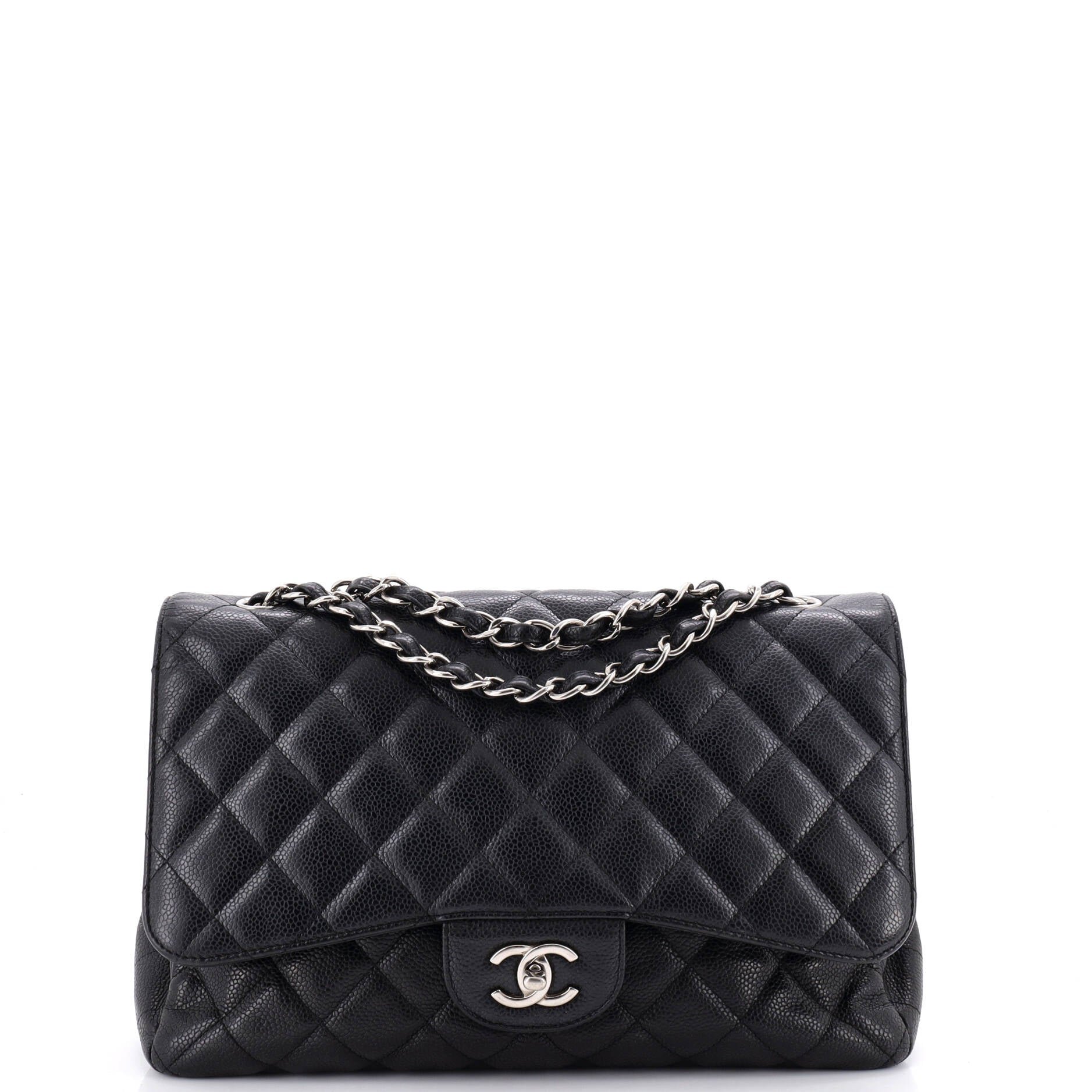 Classic Single Flap Bag Quilted Caviar Jumbo
