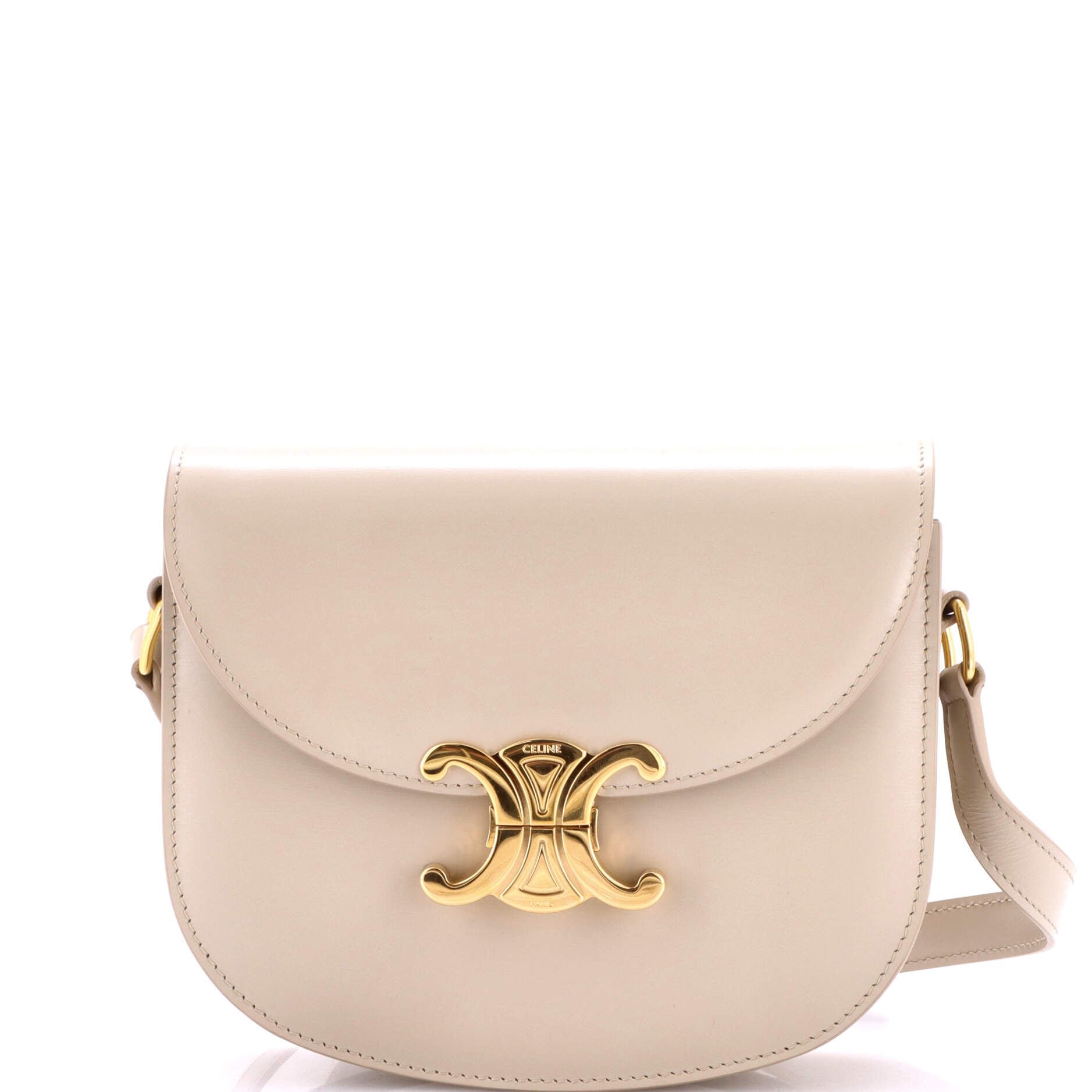 Celine Triomphe Besace Clea Flap Bag Leather