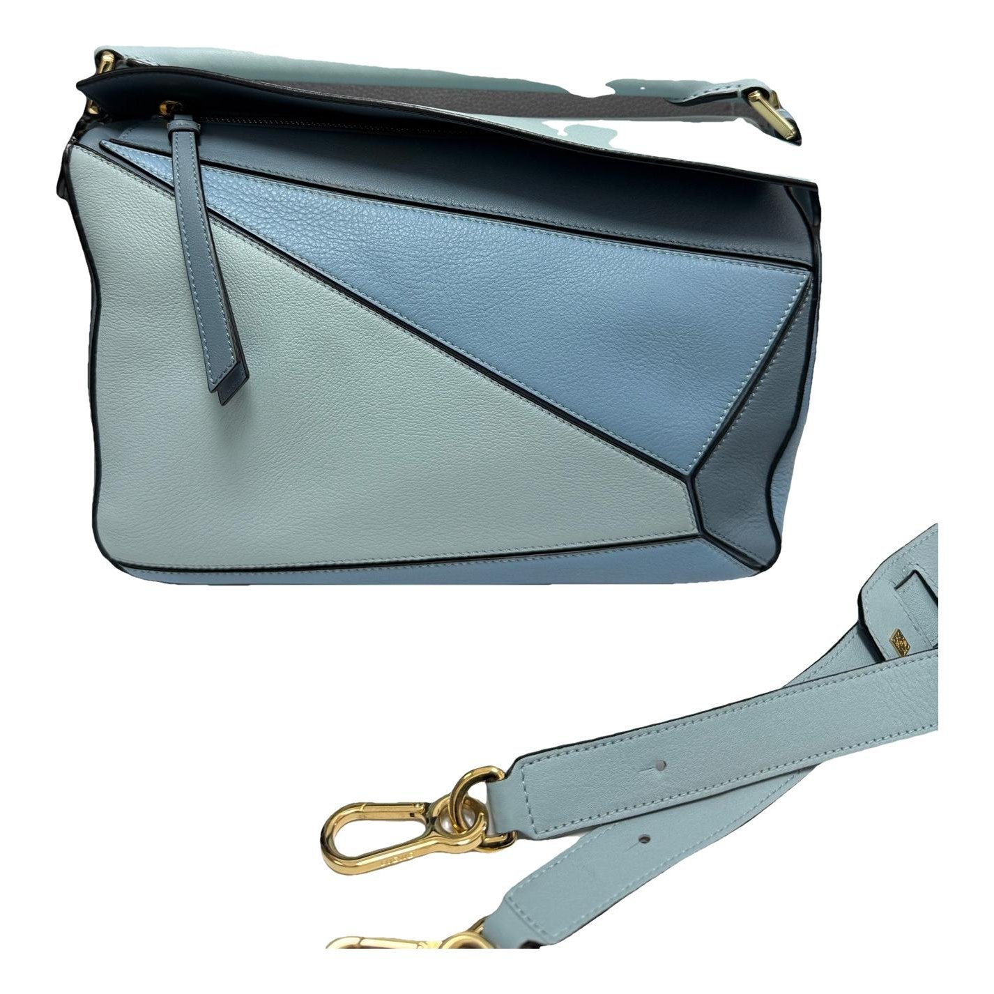 Puzzle leather handbag