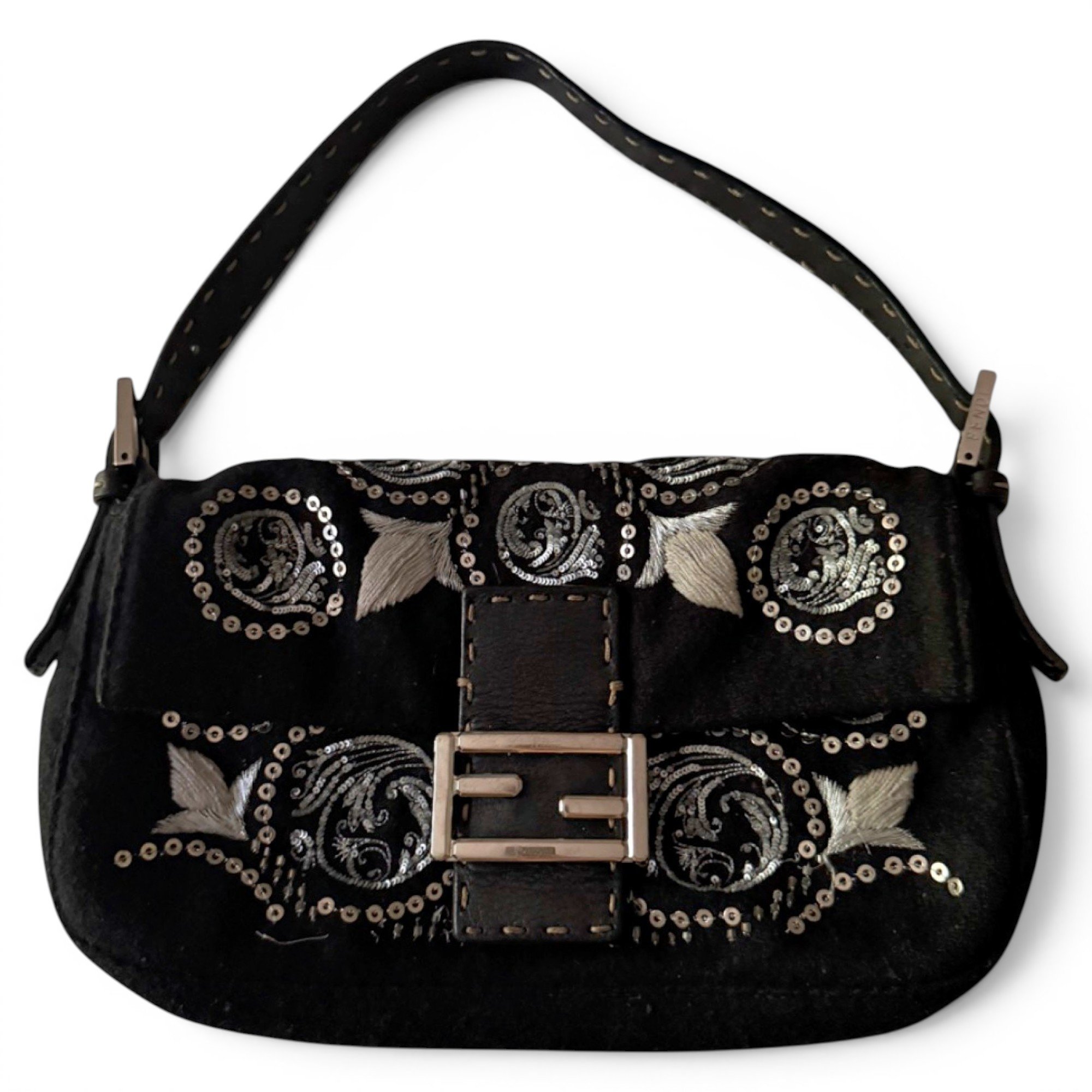 Baguette wool handbag