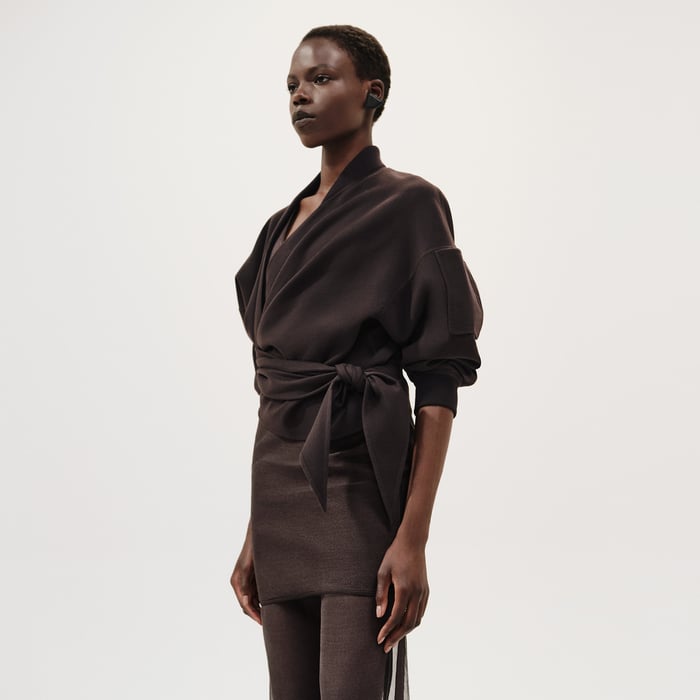 Marron Terre d'Ombre Wrap Jacket