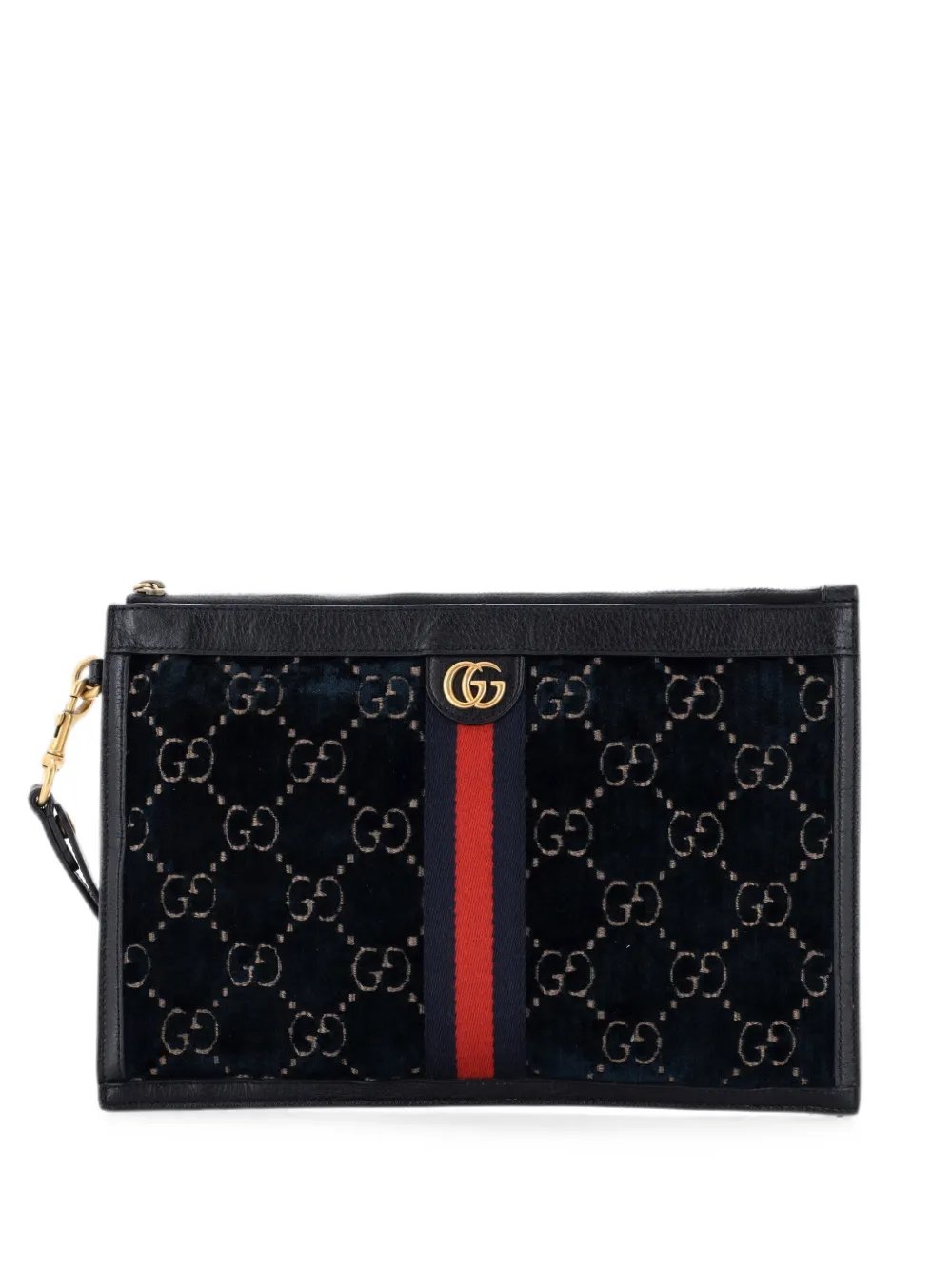 Ophidia Zip Pouch GG Velvet Large clutch bag