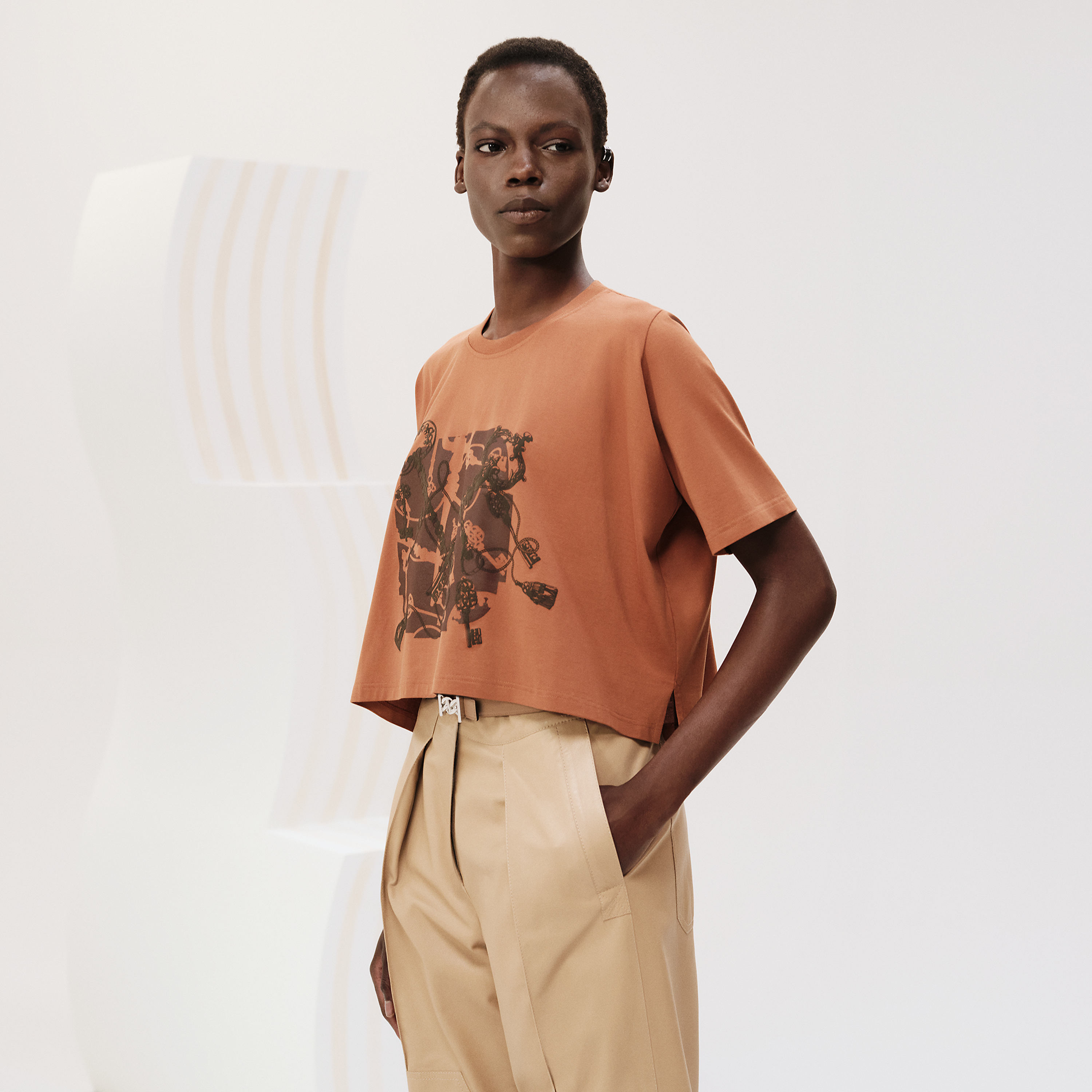 "Les Clefs" cropped t-shirt