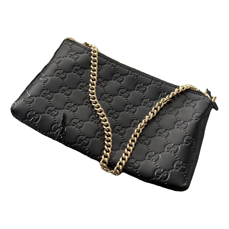 Leather clutch bag
