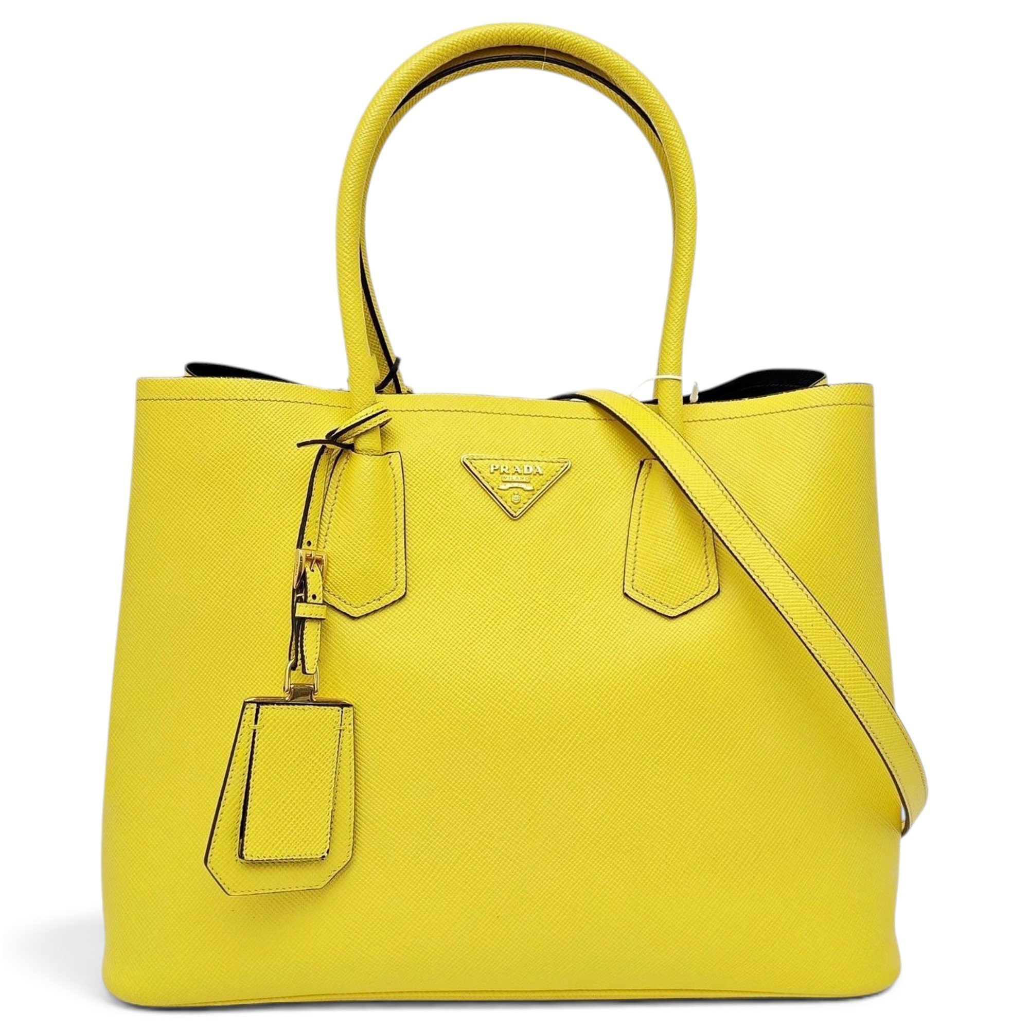Double leather handbag