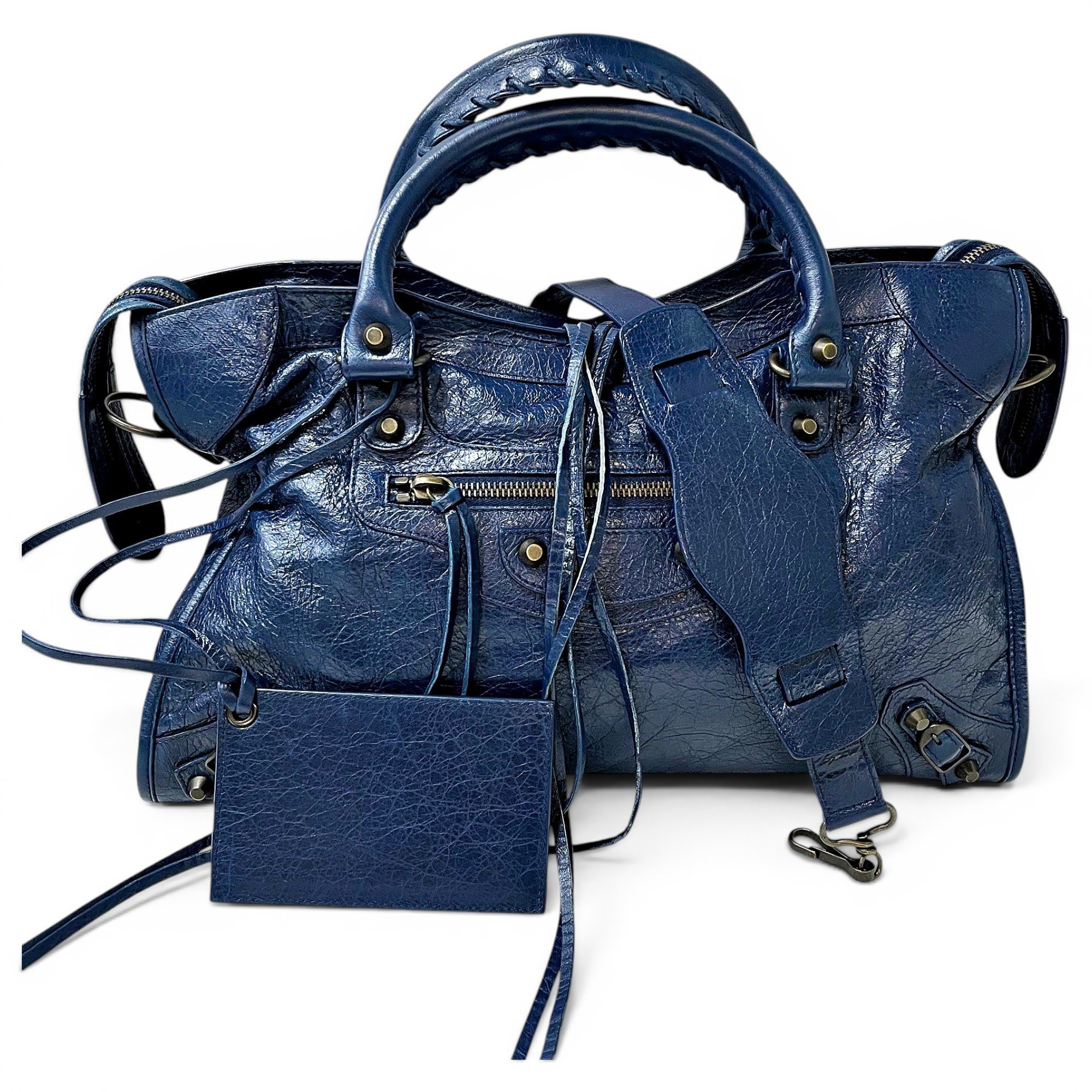 City leather handbag