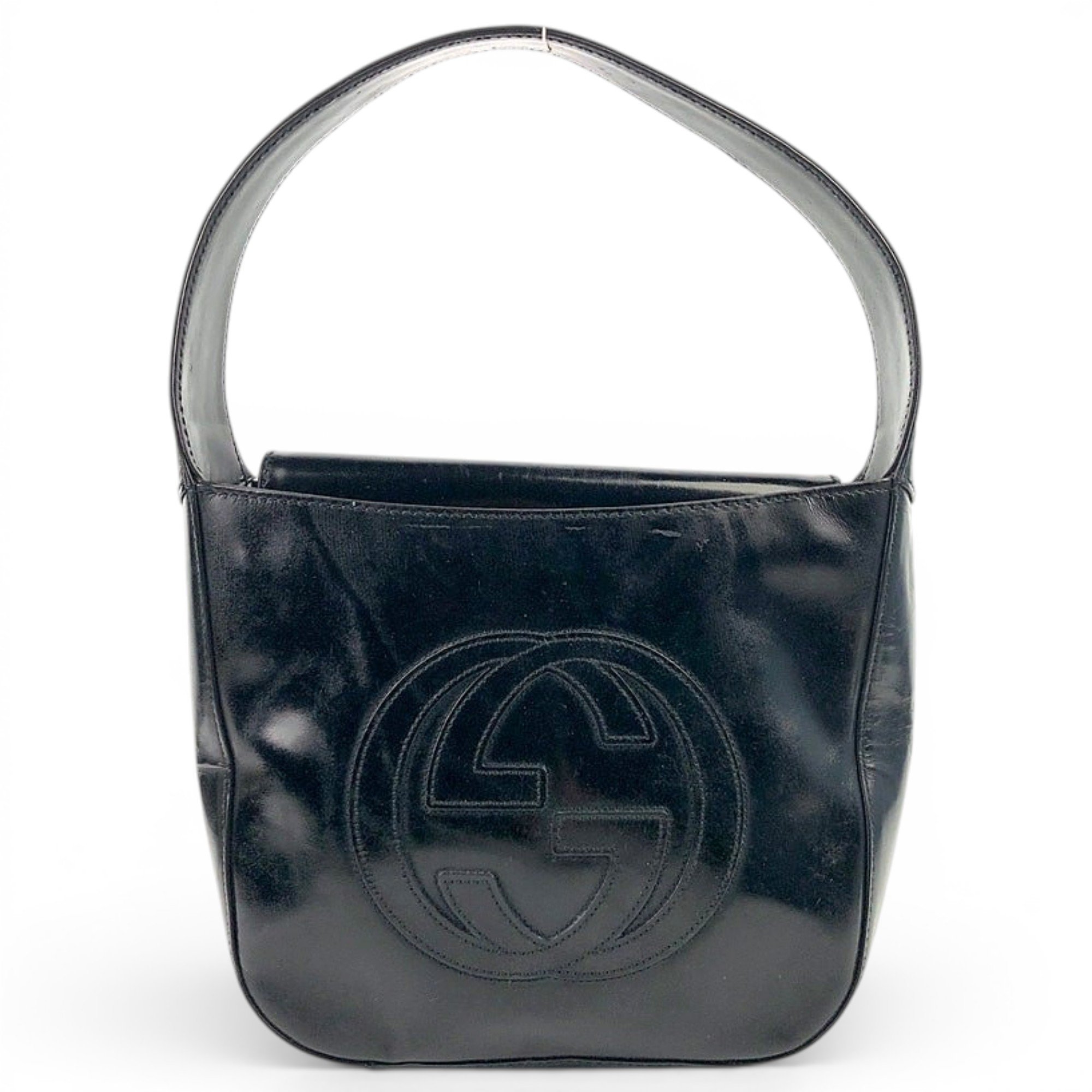 Patent leather handbag