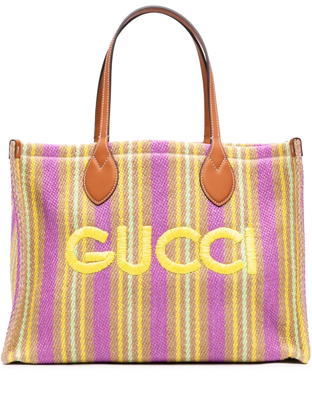 2016-2026 Medium Jute Embroidered Logo Shopper tote bag