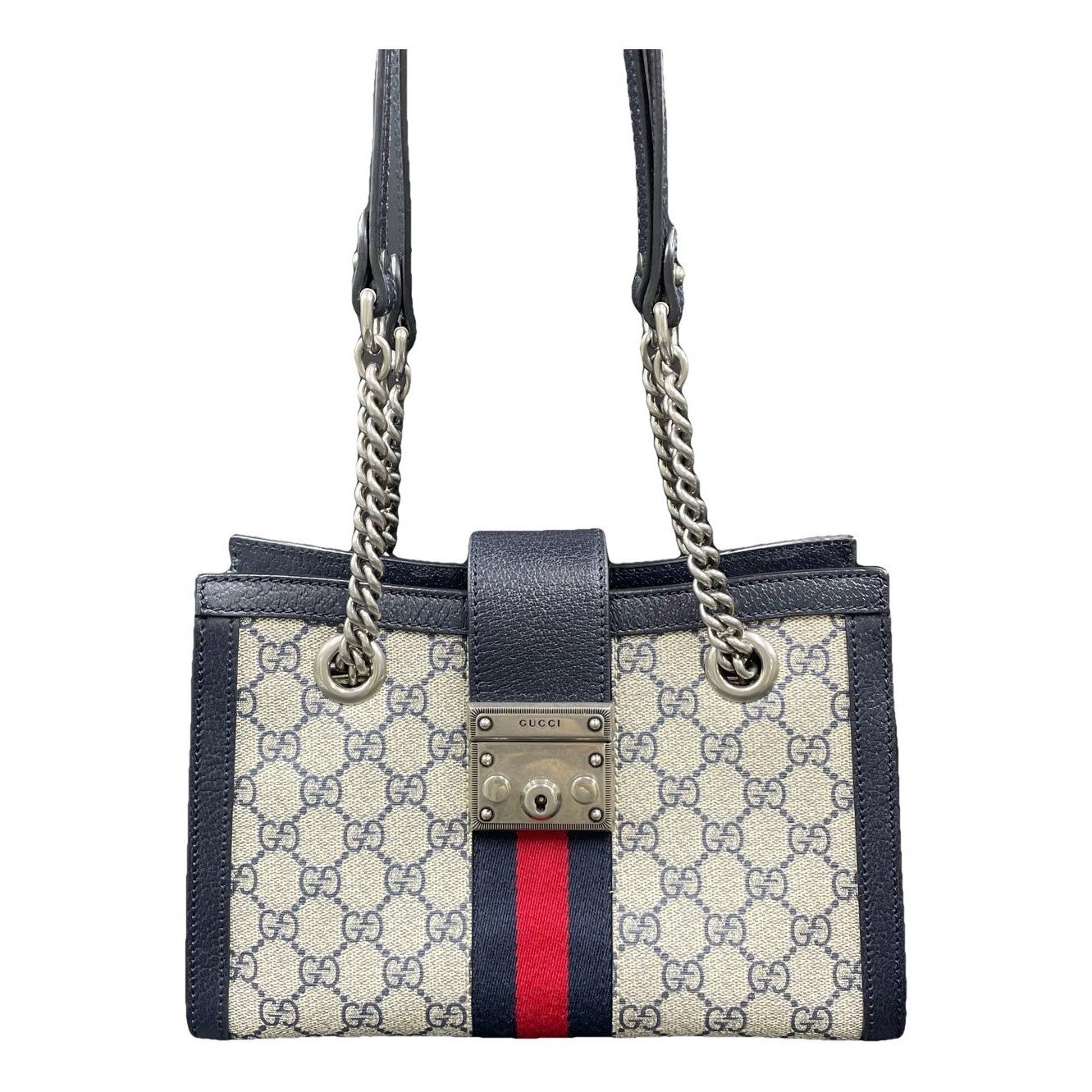 Padlock leather handbag