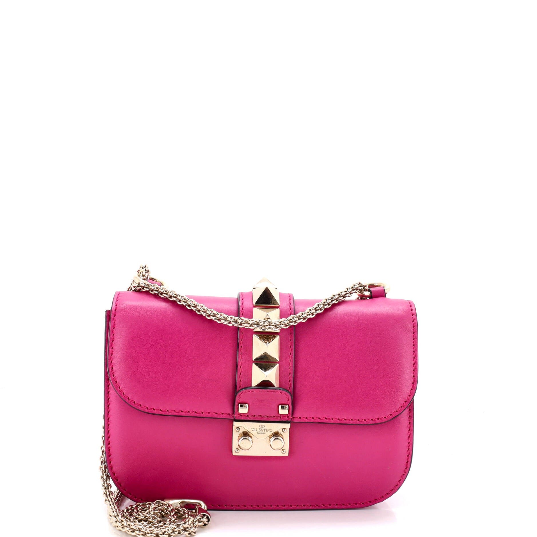 Glam Lock Shoulder Bag Leather Small