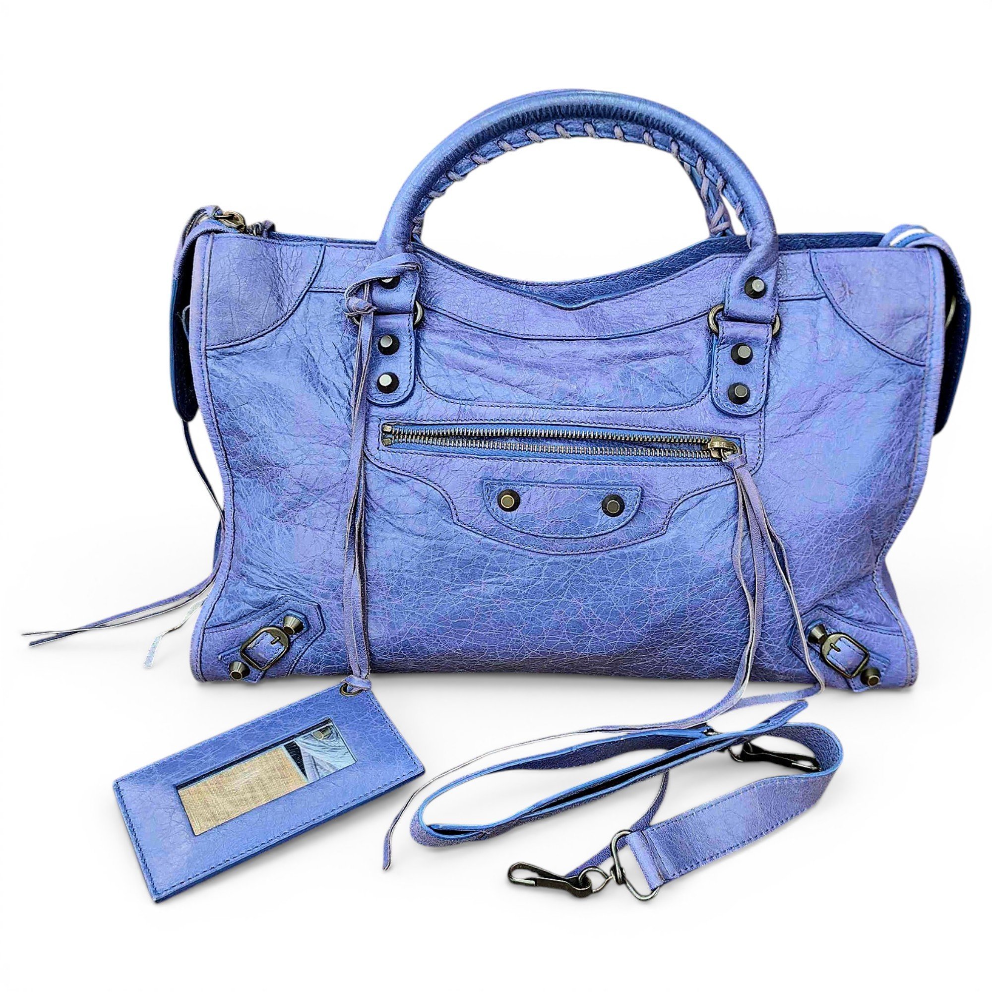 City leather handbag