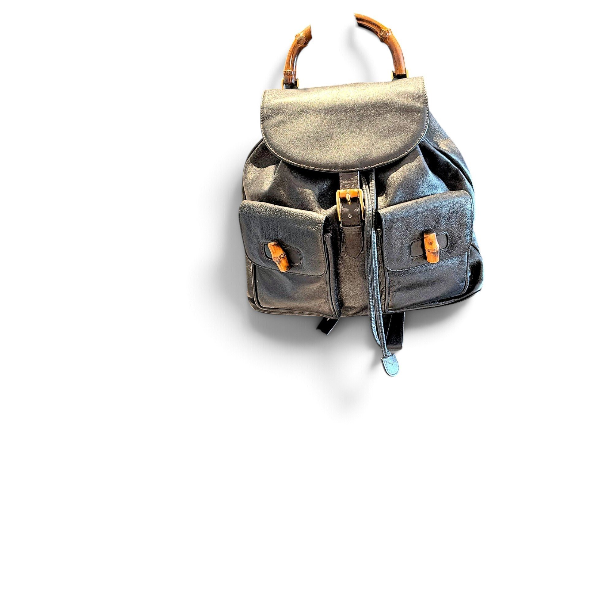 Vintage Bamboo leather backpack