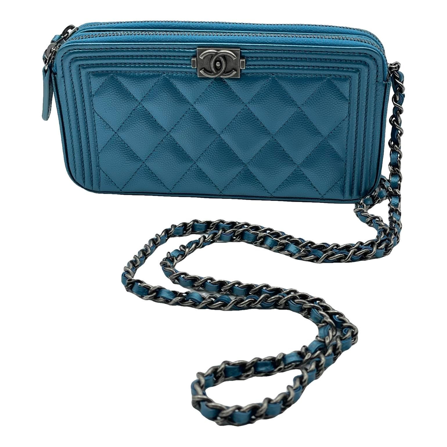 Wallet On Chain Boy leather crossbody bag
