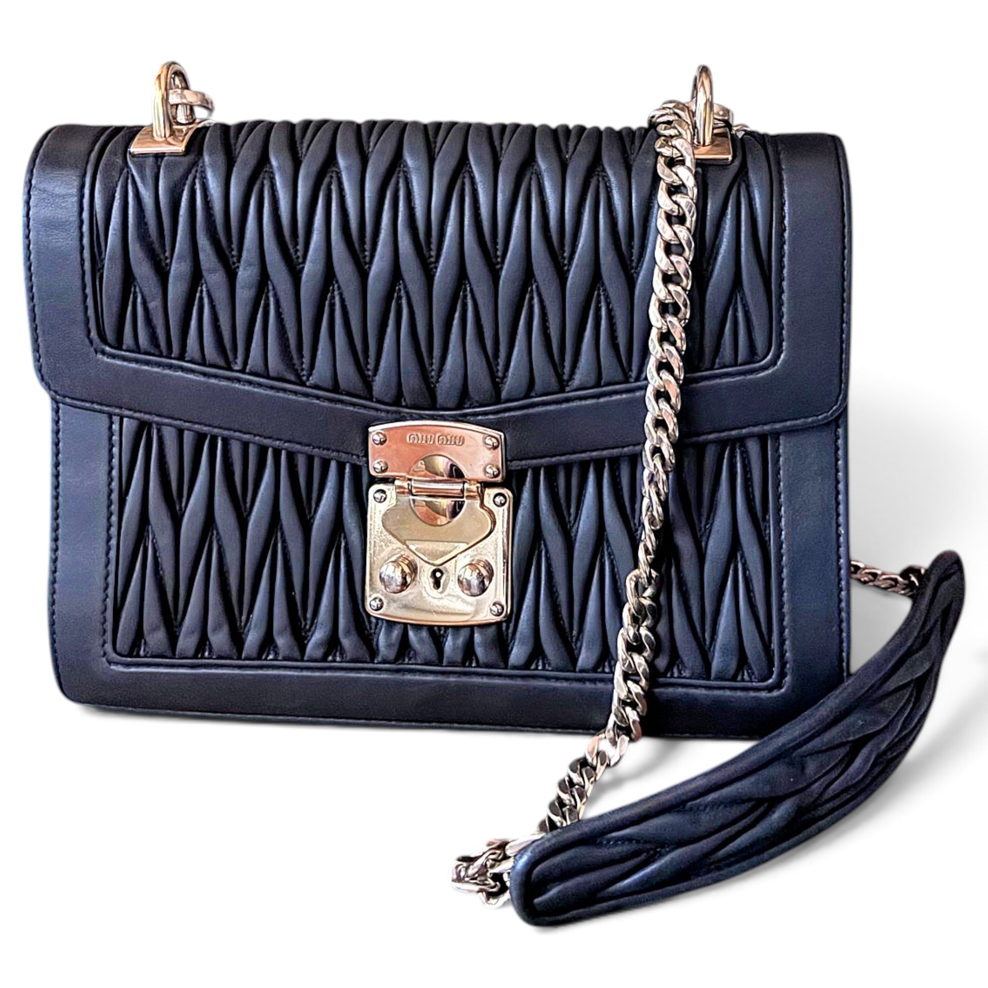 Miu Confidential leather handbag