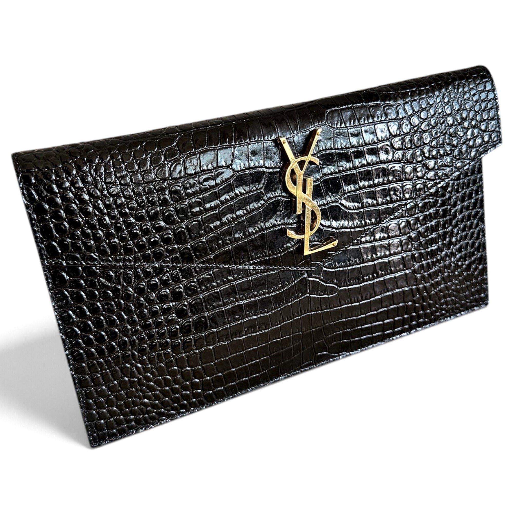 Leather clutch bag
