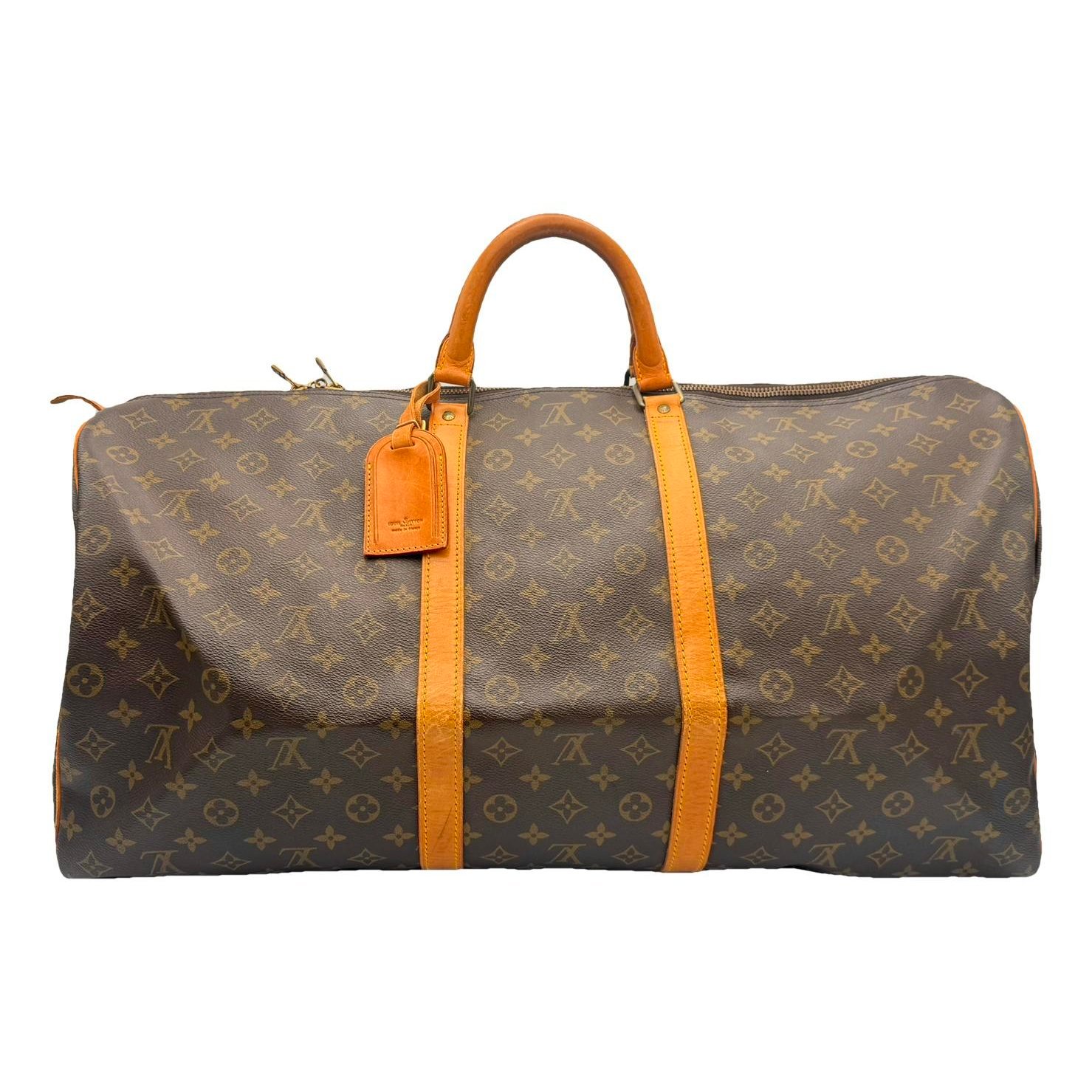 Keepall leather travel bag