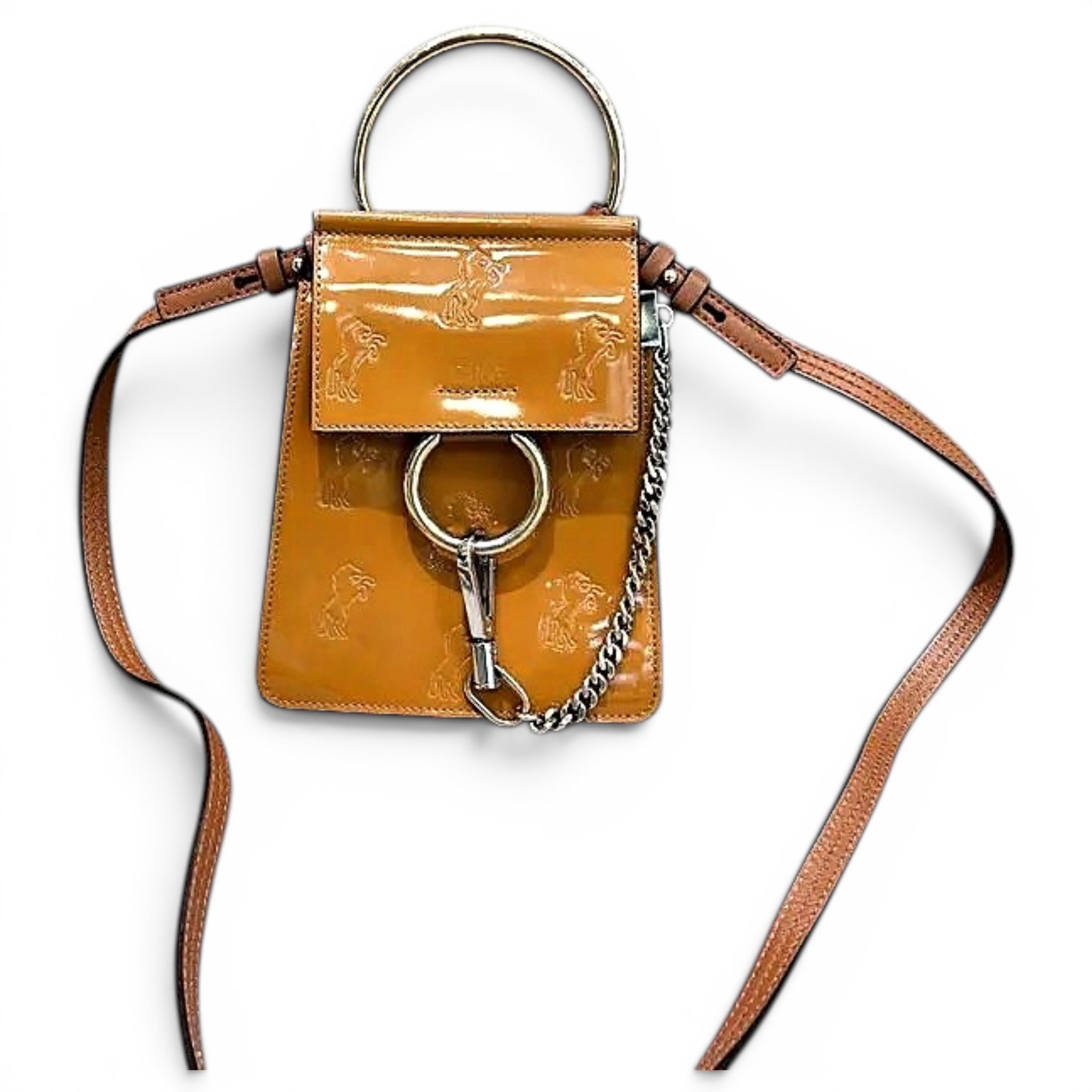 Patent leather handbag