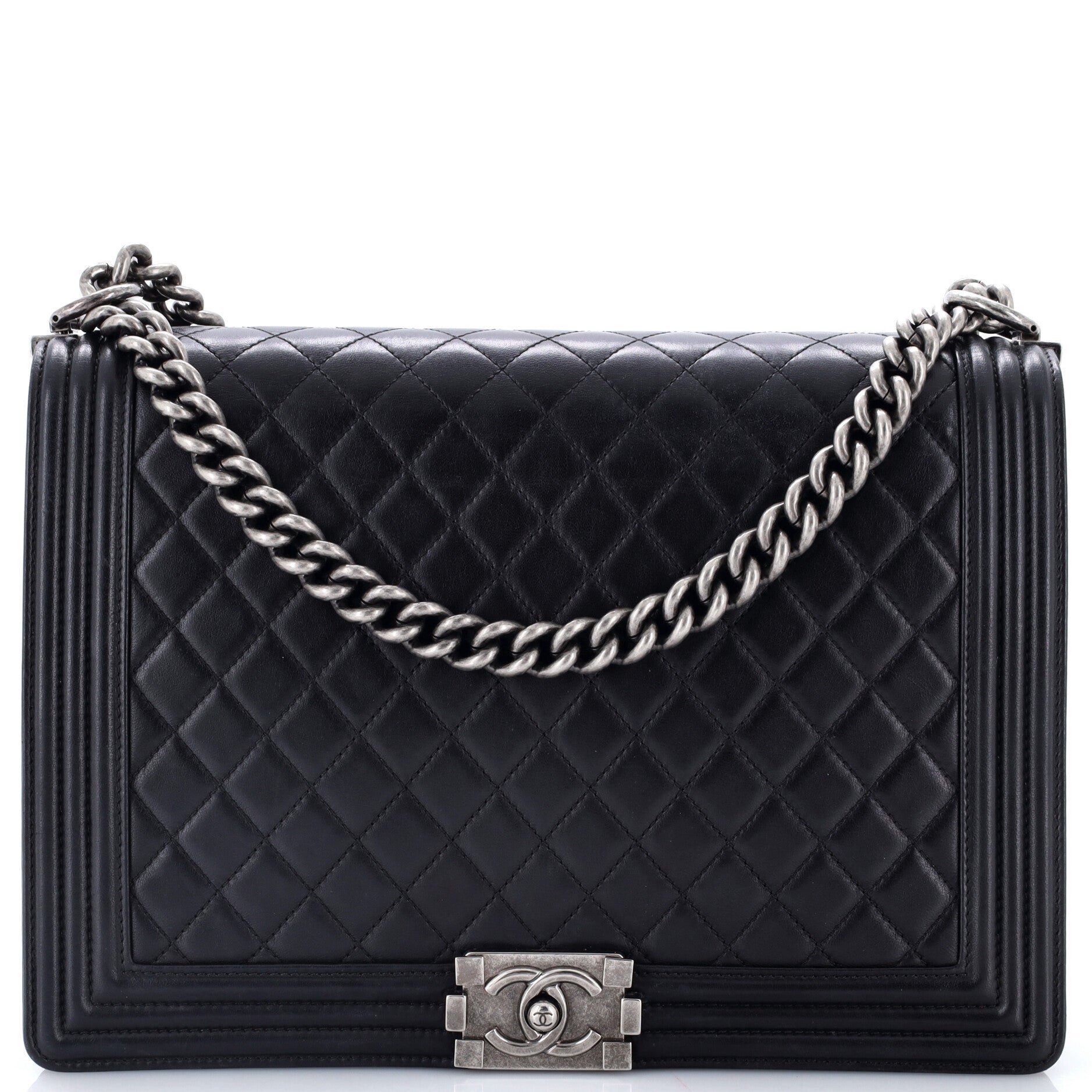 Boy Flap Bag Quilted Calfskin Large