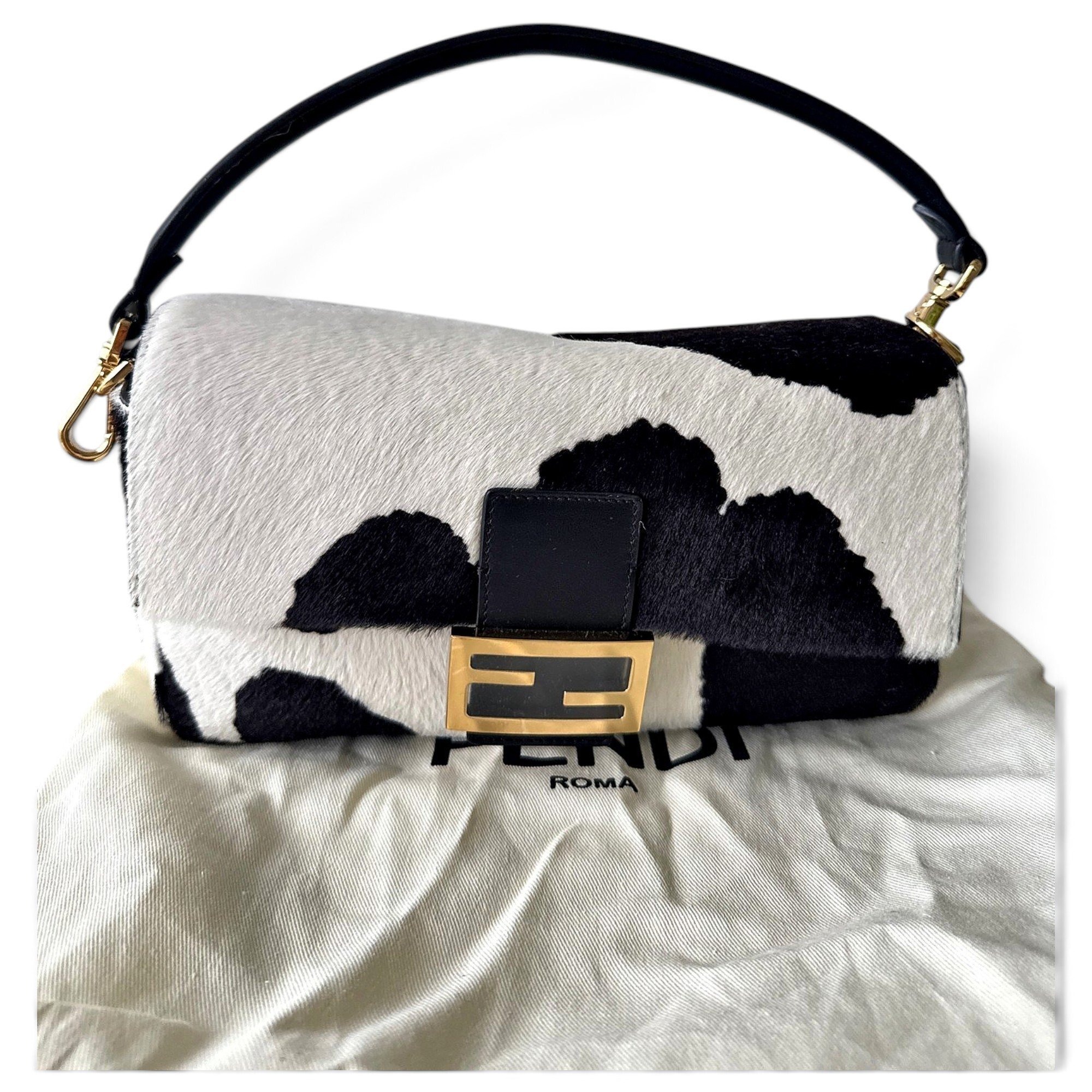 Baguette pony-style calfskin handbag