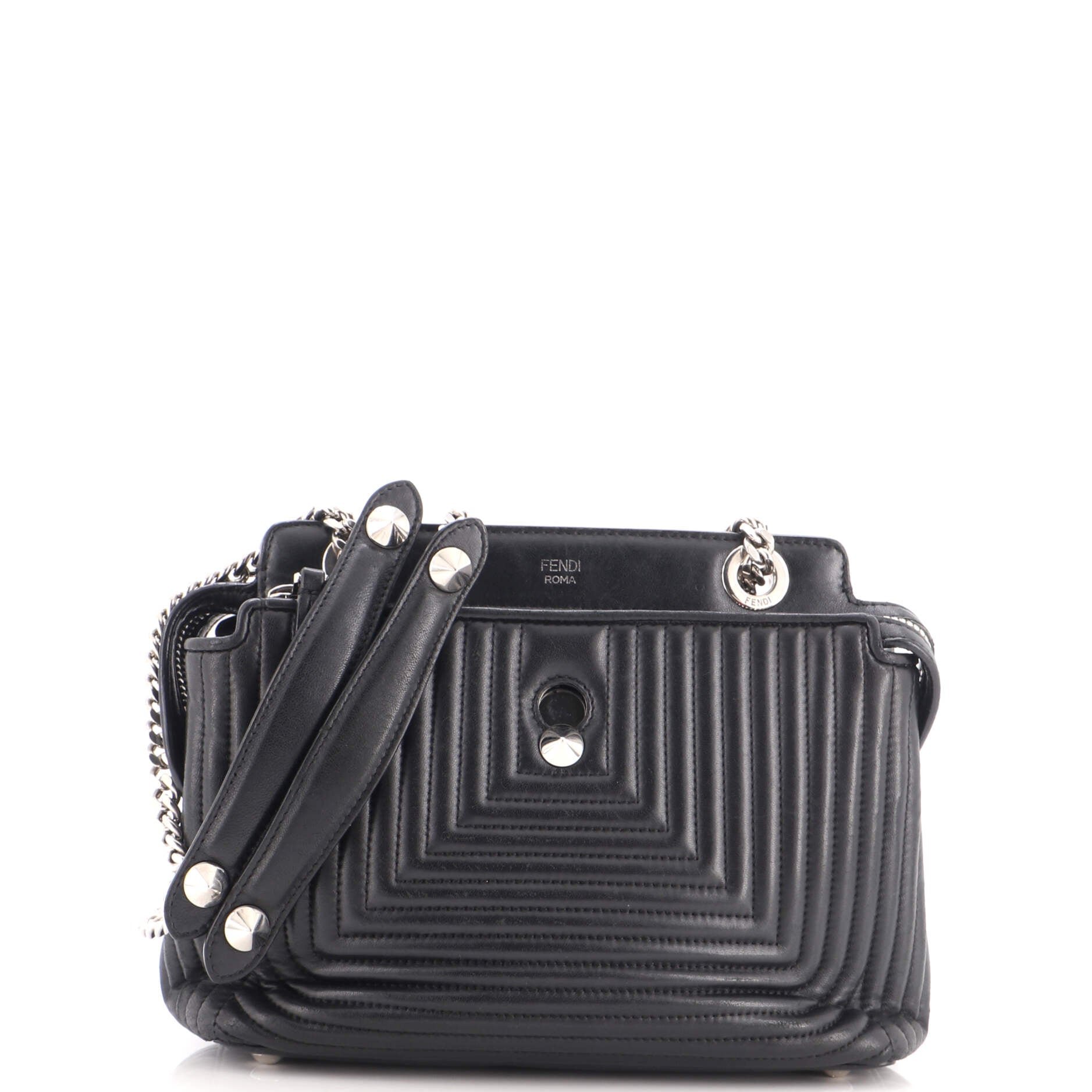 DotCom Click Shoulder Bag Quilted Leather Small