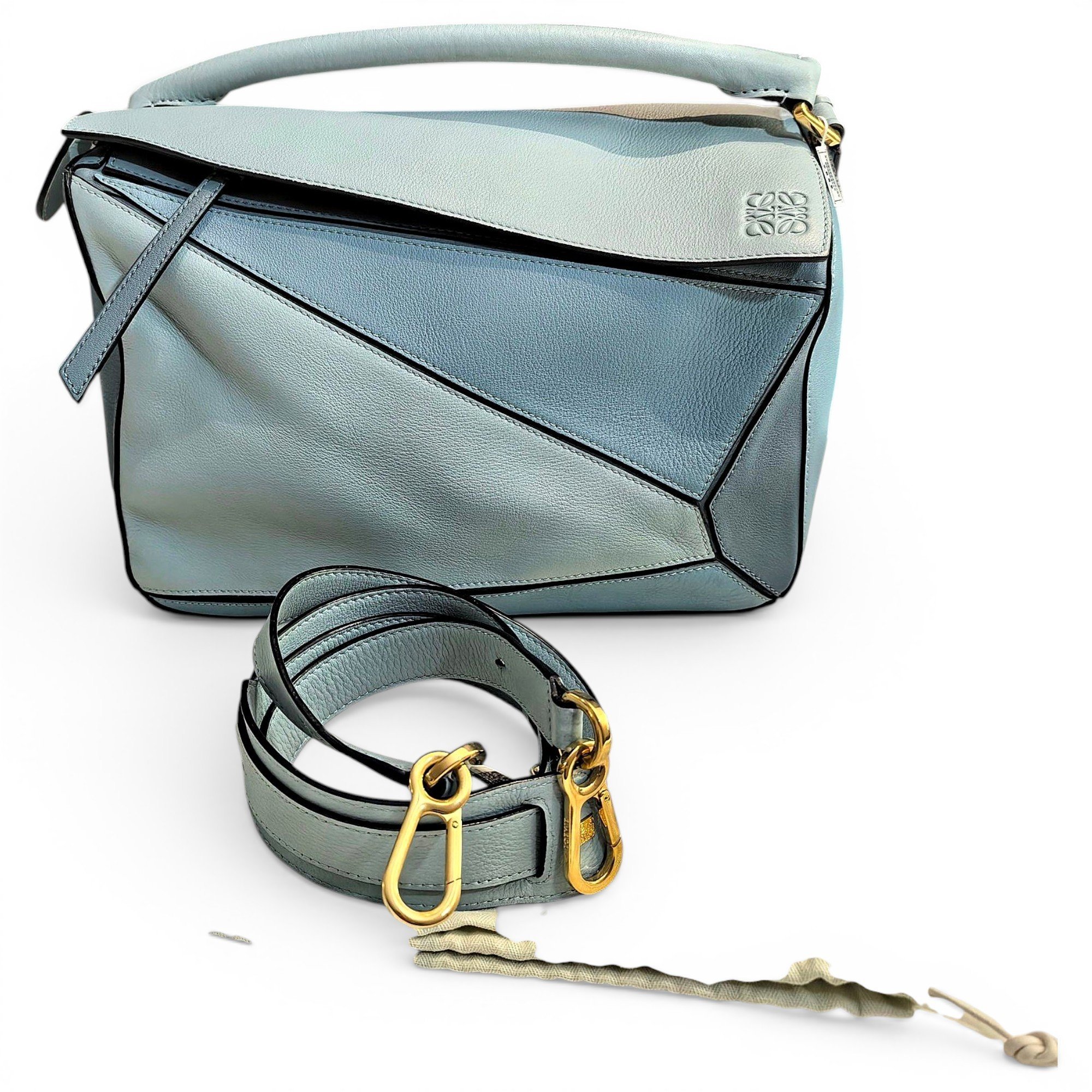 Puzzle leather handbag
