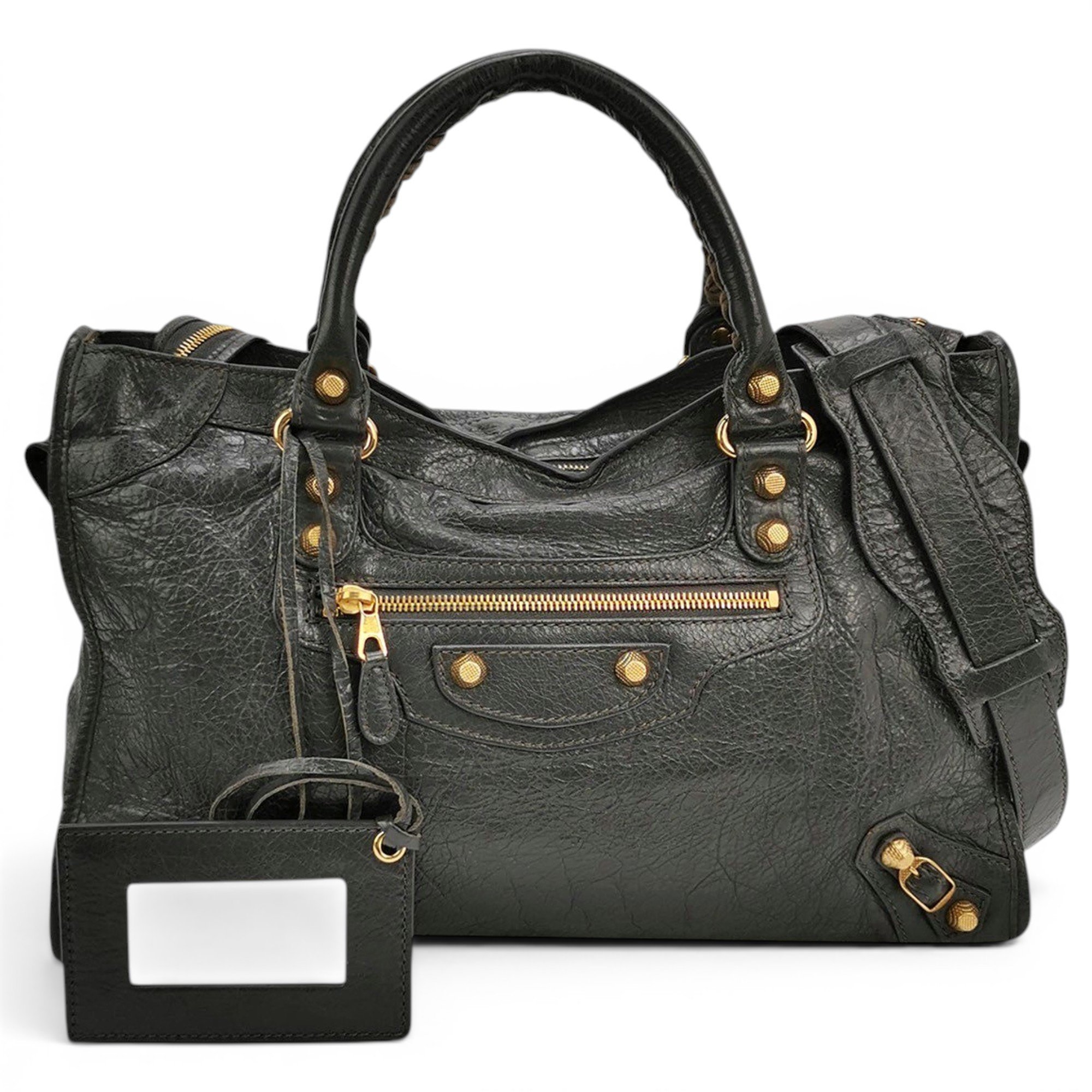City leather handbag