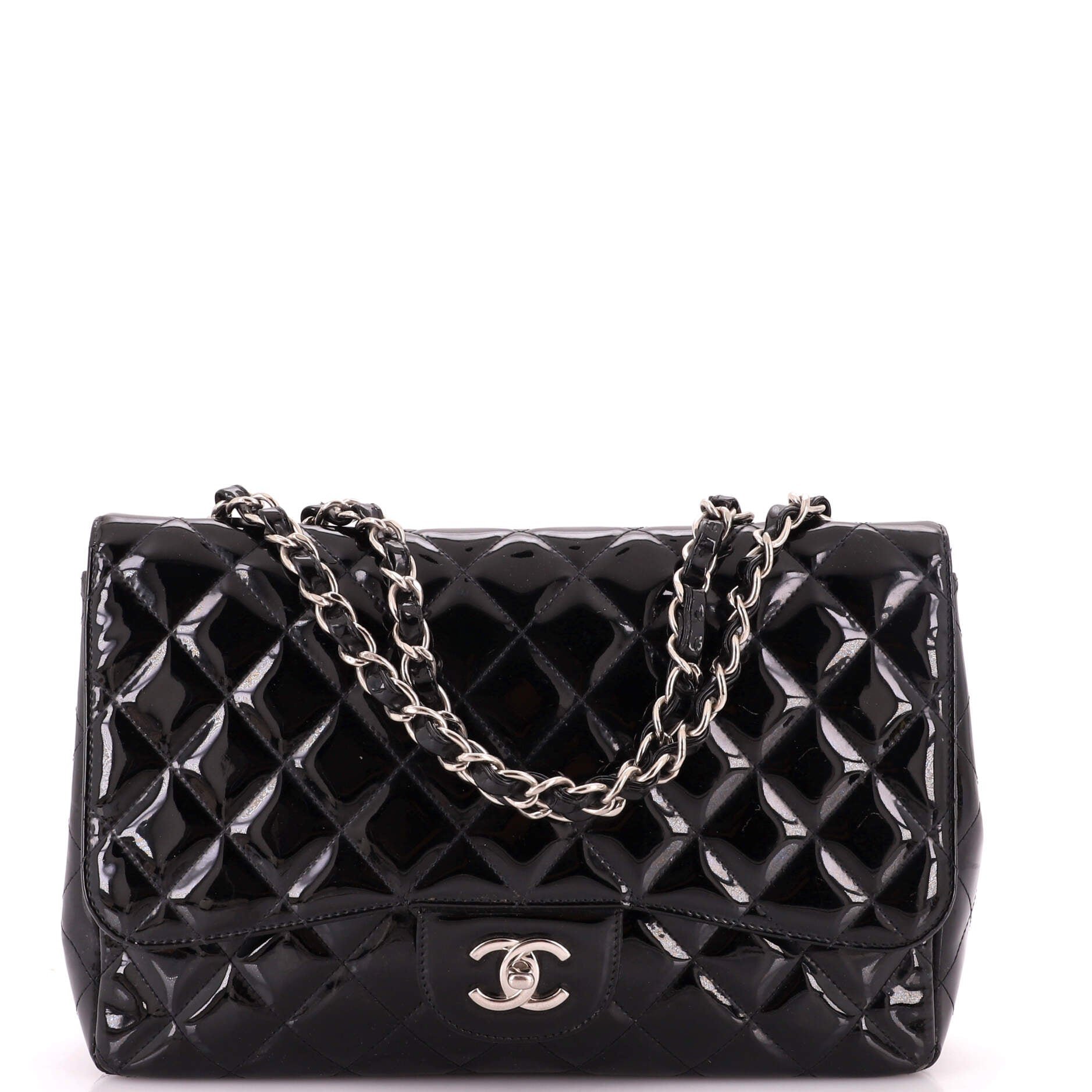 Classic Single Flap Bag Quilted Patent Jumbo