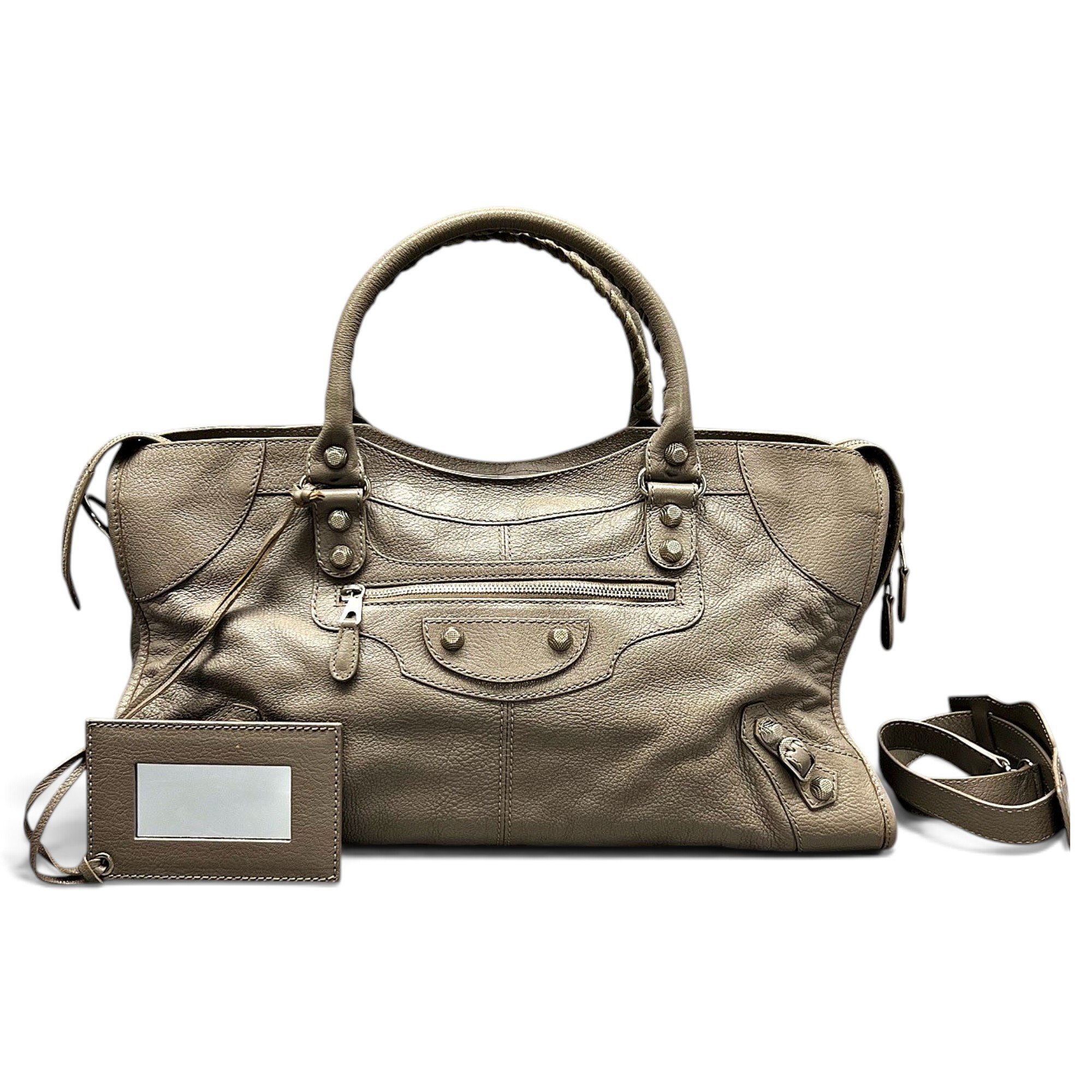 City leather handbag